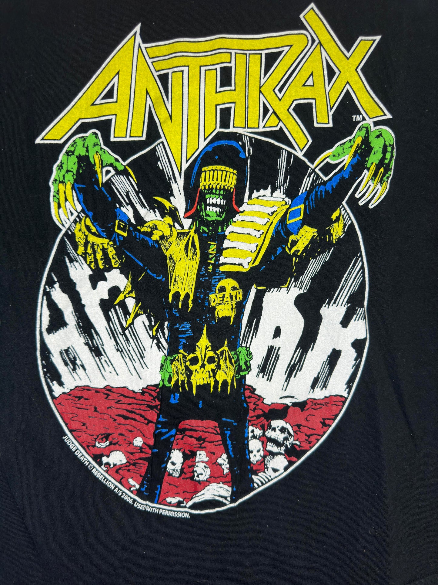 Y2K x GILDAN x Anthrax x Judge Death Rebellion x Black Graphic Tee - S