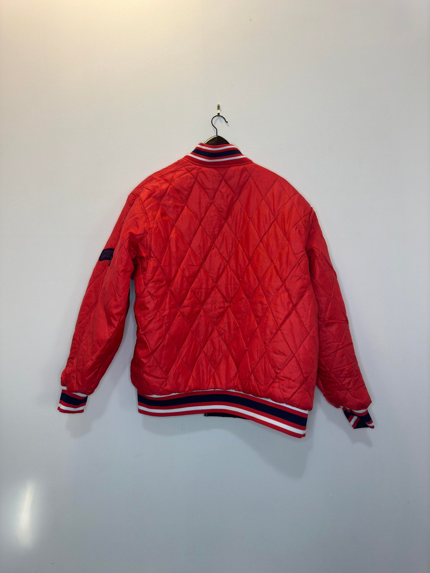 VTG x World Soccer x Chivas Club Deportivo Guadalajara x Reversible Red & Navy Satin Bomber Jacket- XL