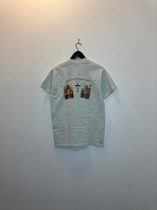 VTG x St. Francis of Assisi x Jesus & Mary x Grey Essential Religious Graphic Tee - L