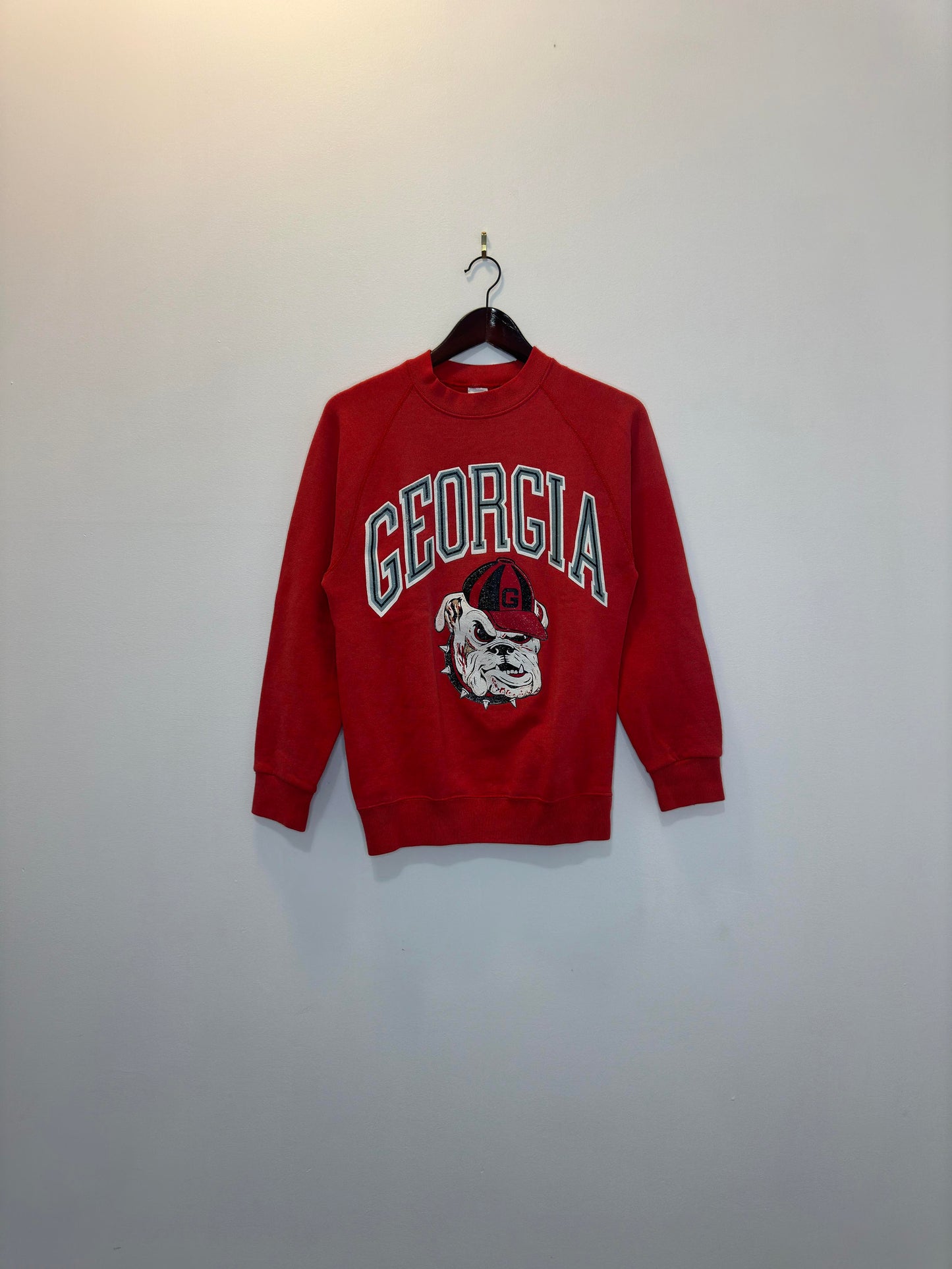 VTG x SOFFE Sweats x University of Georgia x BULLDOGS x 80s Red Pullover Crewneck - M