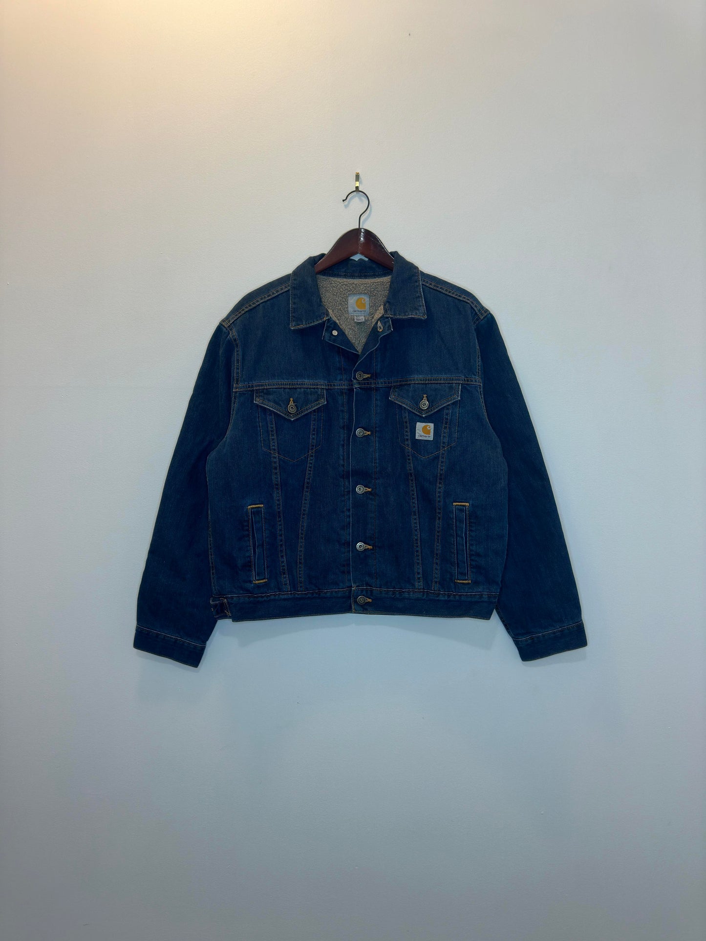 Carhartt x Blue Denim Sherpa Lined Denim Jacket - L