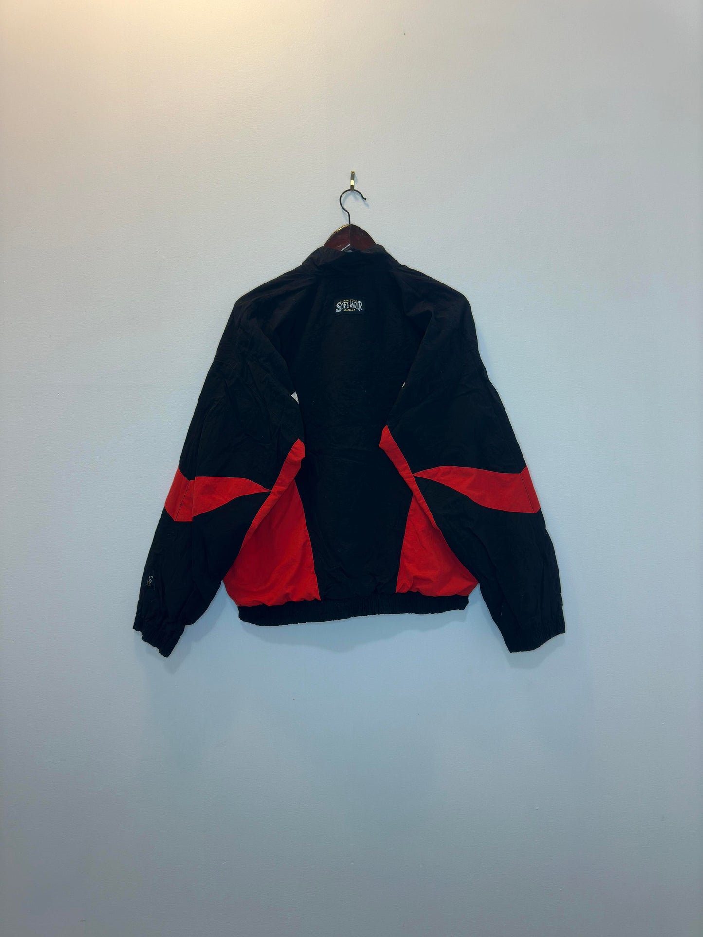 CFL x Calgary STAMPEDERS Members x Softwear Athletics x Black/Red Full Zip Windbreaker Jacket- M