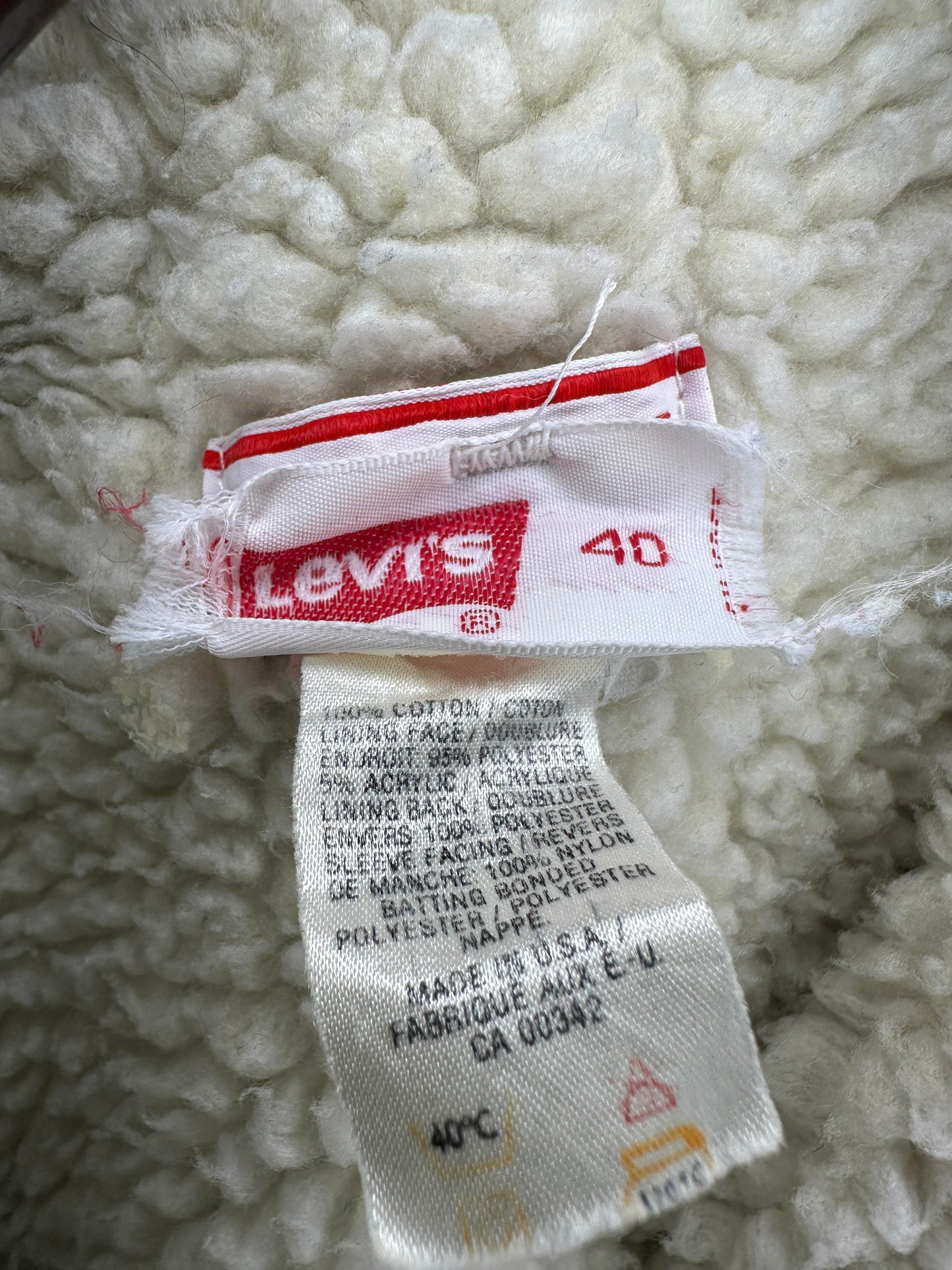 VTG x LEVI'S x Orange Tab Sherpa Lined Denim Jacket - 40/M