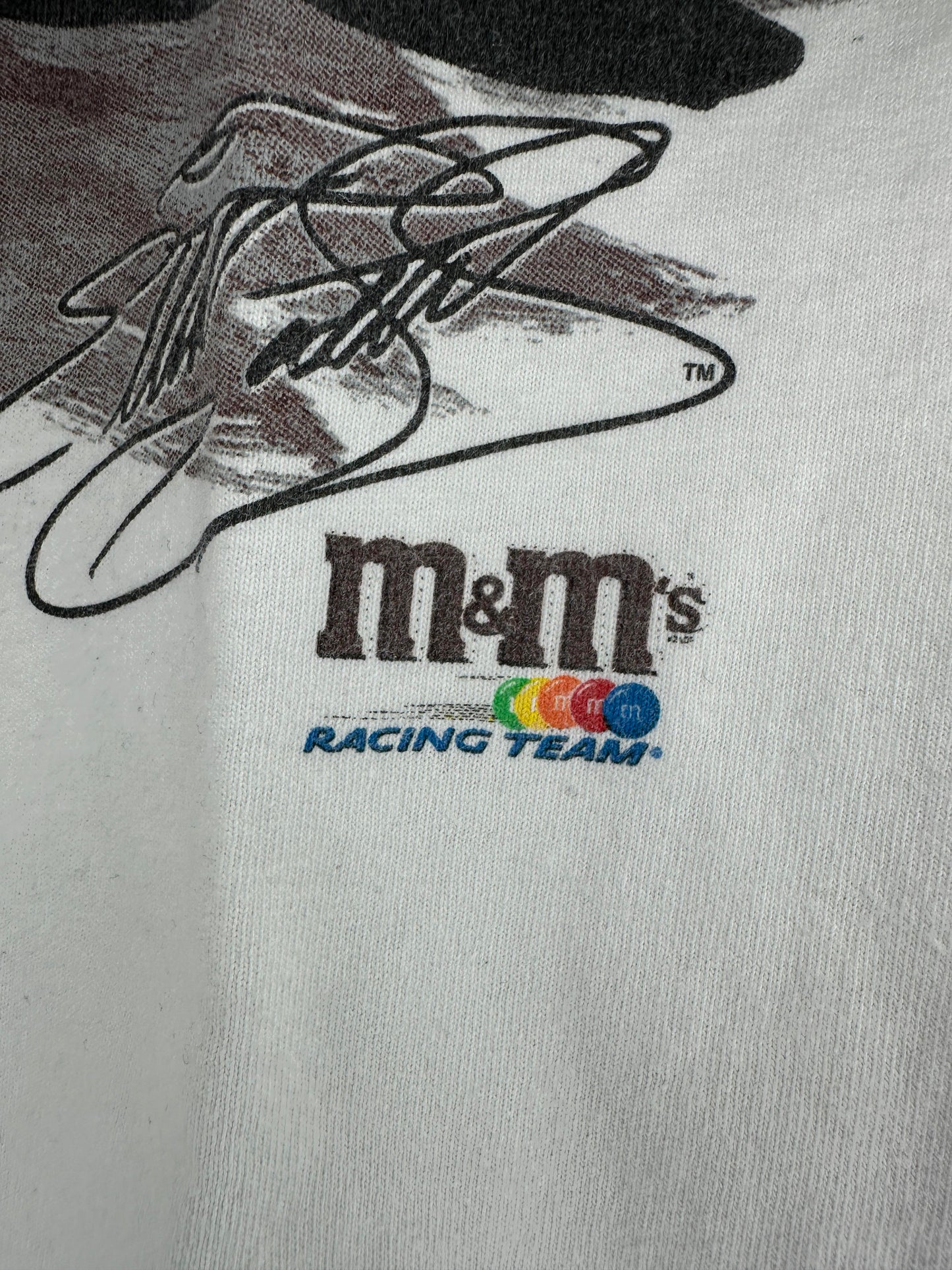 Y2K x Chase Authentics x NASCAR x M&M x Elliott Sadler Racing White Graphic Big Print Tee - M