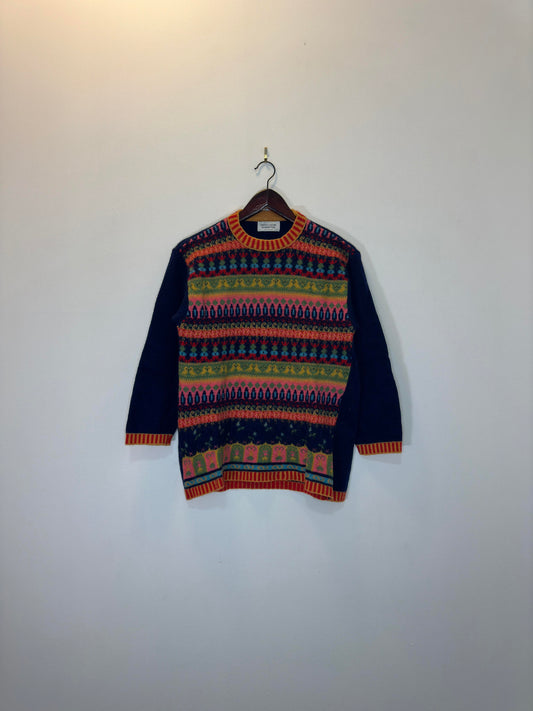 UNITED COLORS OF BENETTON x Multicolor Patterned Pullover Sweater - NO TAG (S/M)