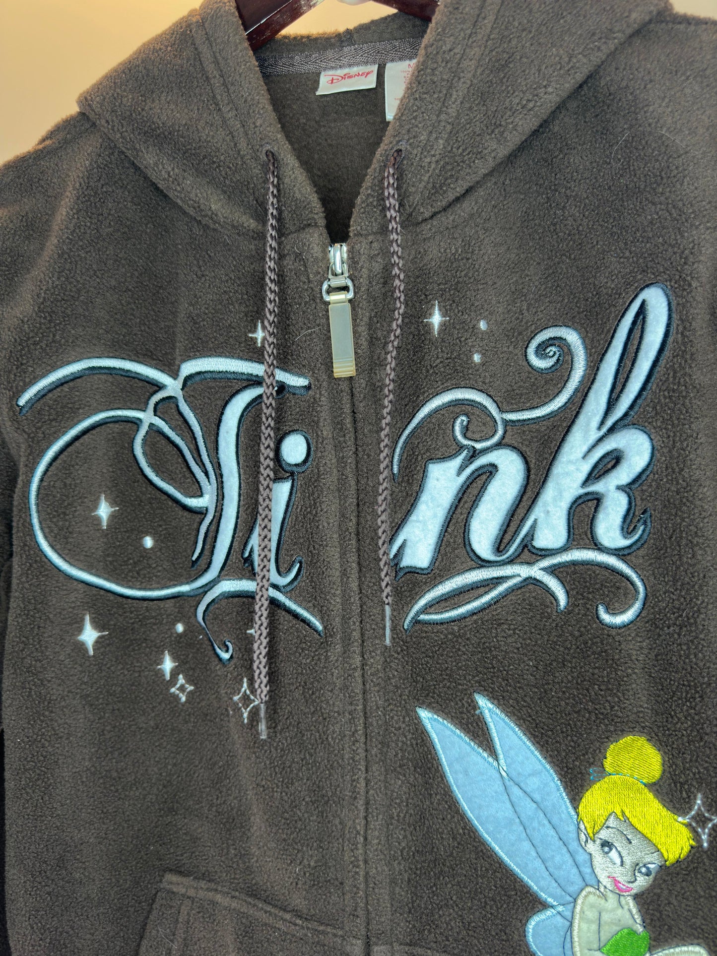 Y2K x Disney x Peter Pan x Tinker Bell x Brown Fleece Type Full Zip Hoodie - Women's M