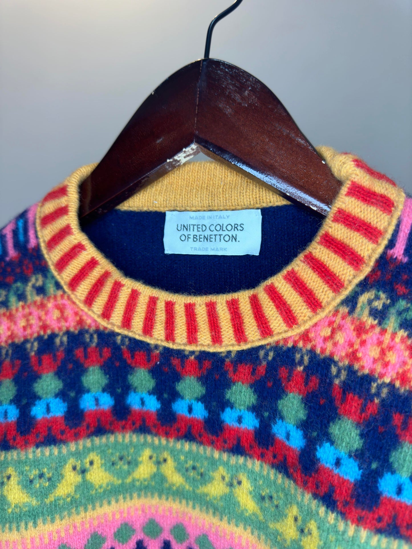 UNITED COLORS OF BENETTON x Multicolor Patterned Pullover Sweater - NO TAG (S/M)