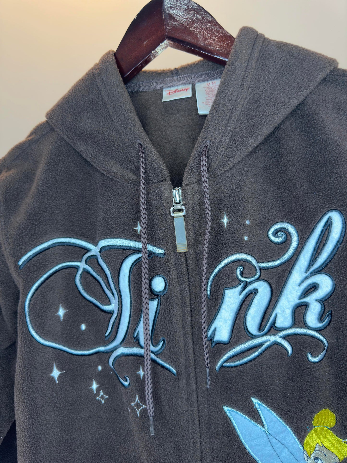 Y2K x Disney x Peter Pan x Tinker Bell x Brown Fleece Type Full Zip Hoodie - Women's M