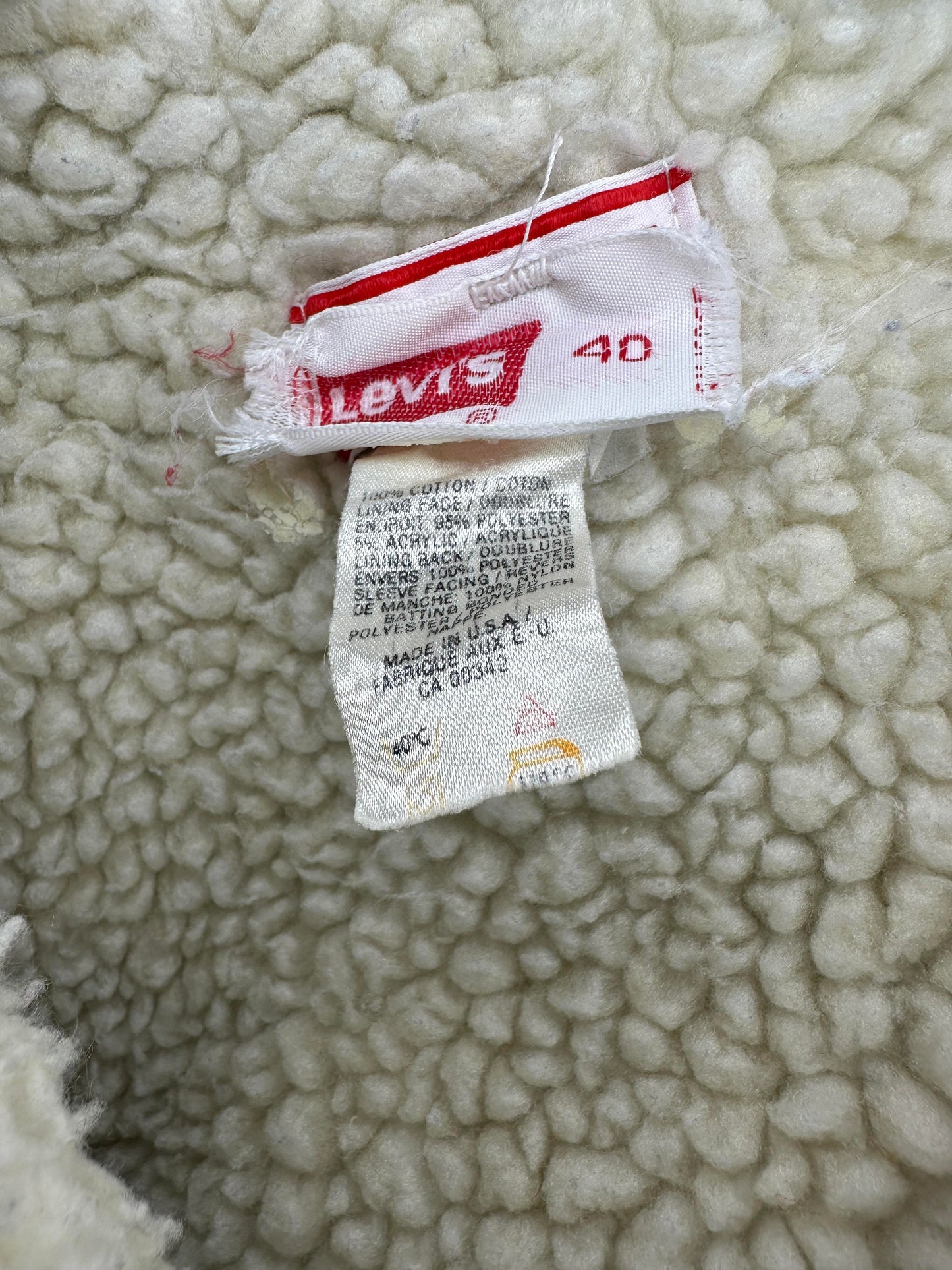 VTG x LEVI'S x Orange Tab Sherpa Lined Denim Jacket - 40/M