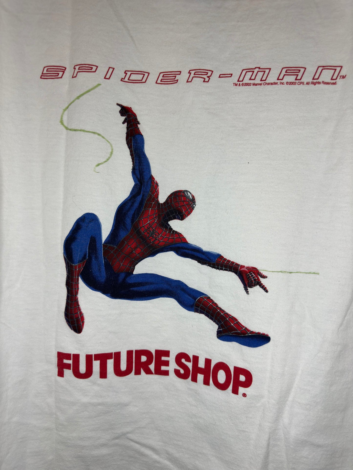 VTG x MARVEL x Future Shop x Spiderman 02' Promo White Tee - L