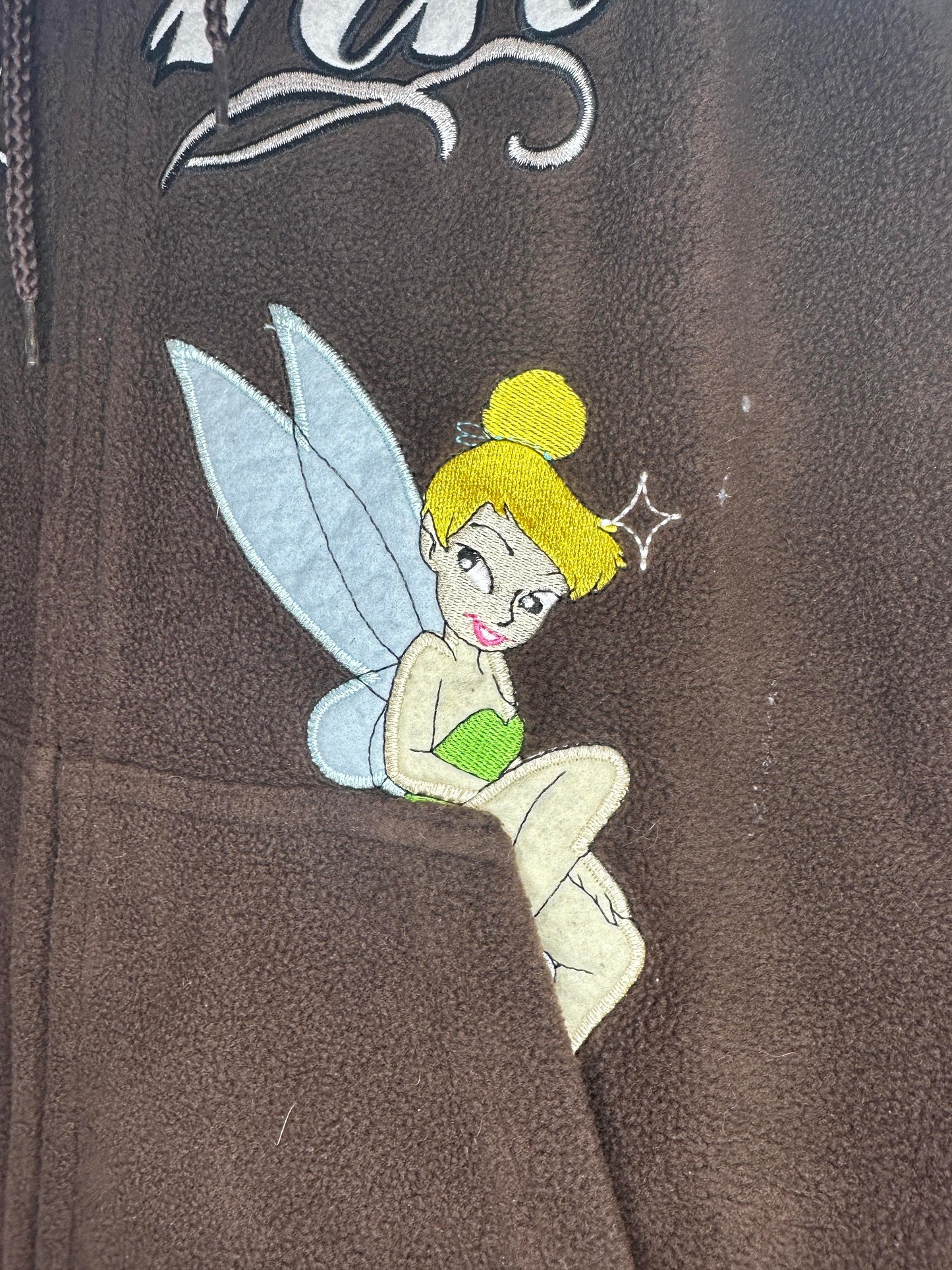 Y2K x Disney x Peter Pan x Tinker Bell x Brown Fleece Type Full Zip Hoodie - Women's M