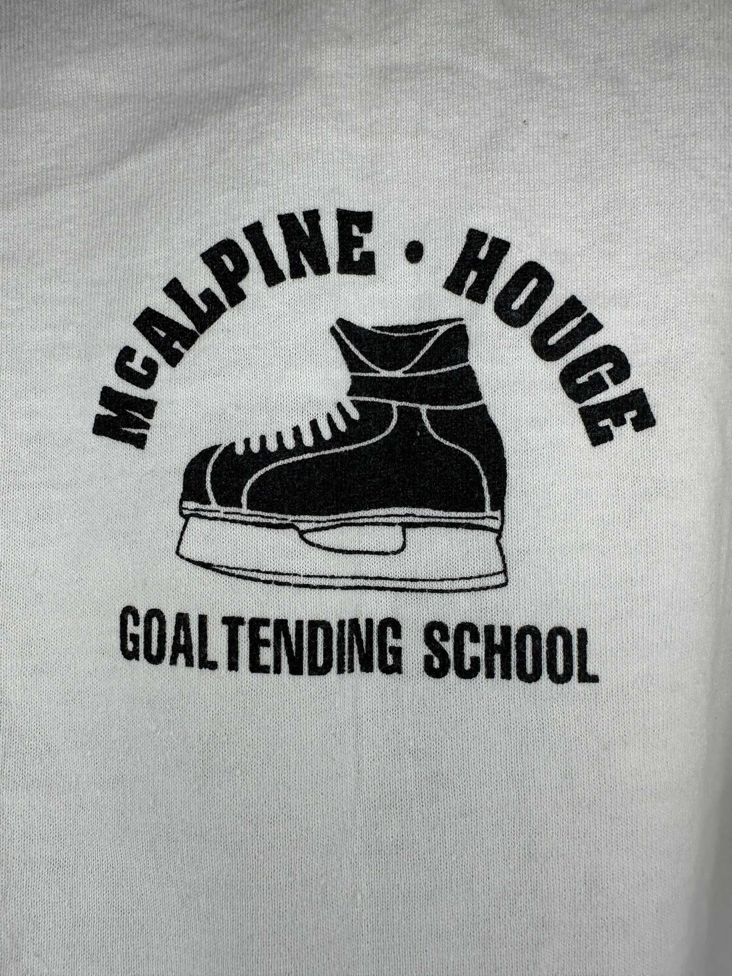 VTG x FRUIT OF THE LOOM x McAlphine Houge Goaltending School 94' Hockey Single Stitched Graphic Tee - XL