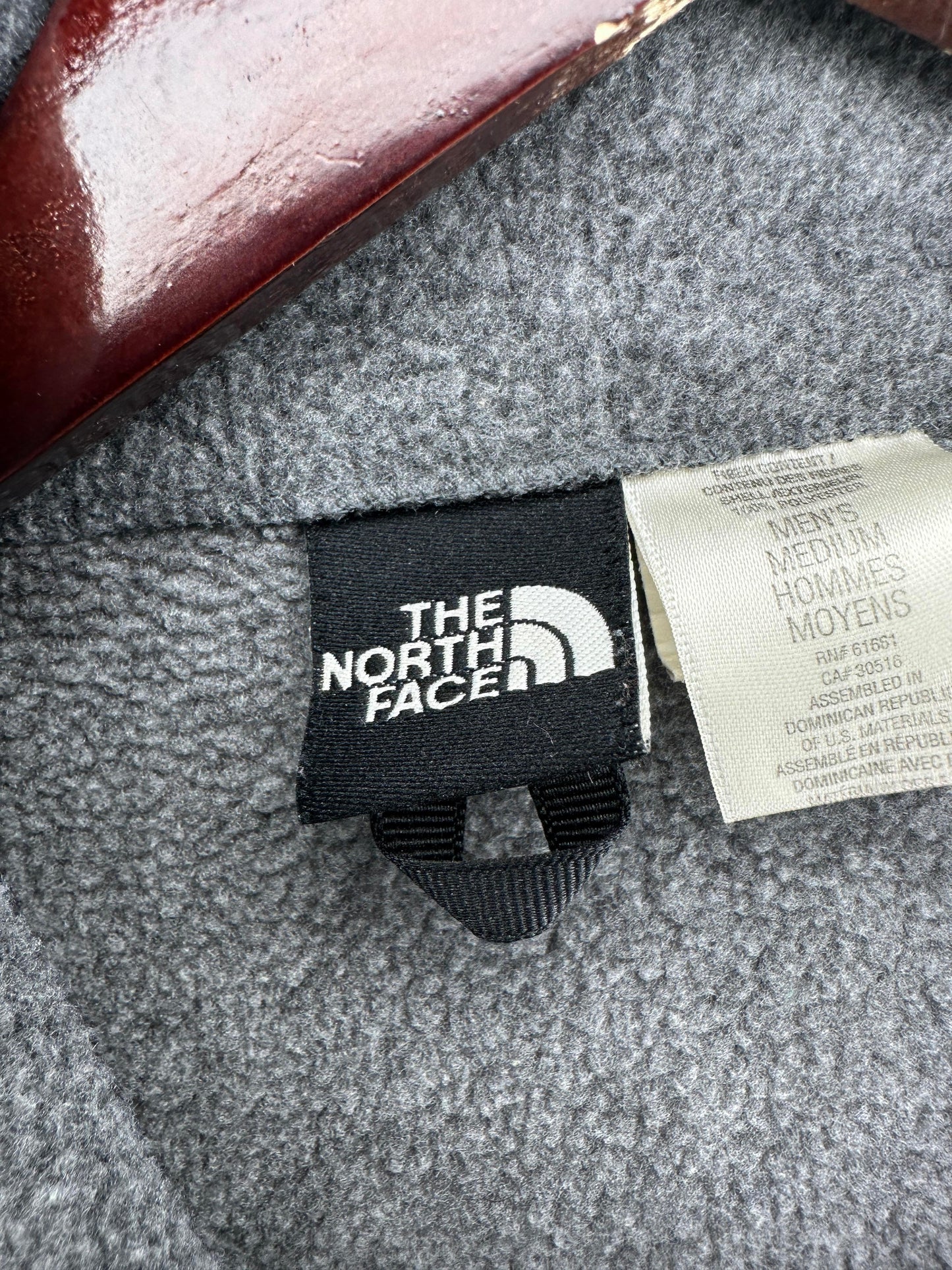 VTG x THE NORTH FACE x Grey Full Zip Denali Type Mid Layer Fleece Jacket - M