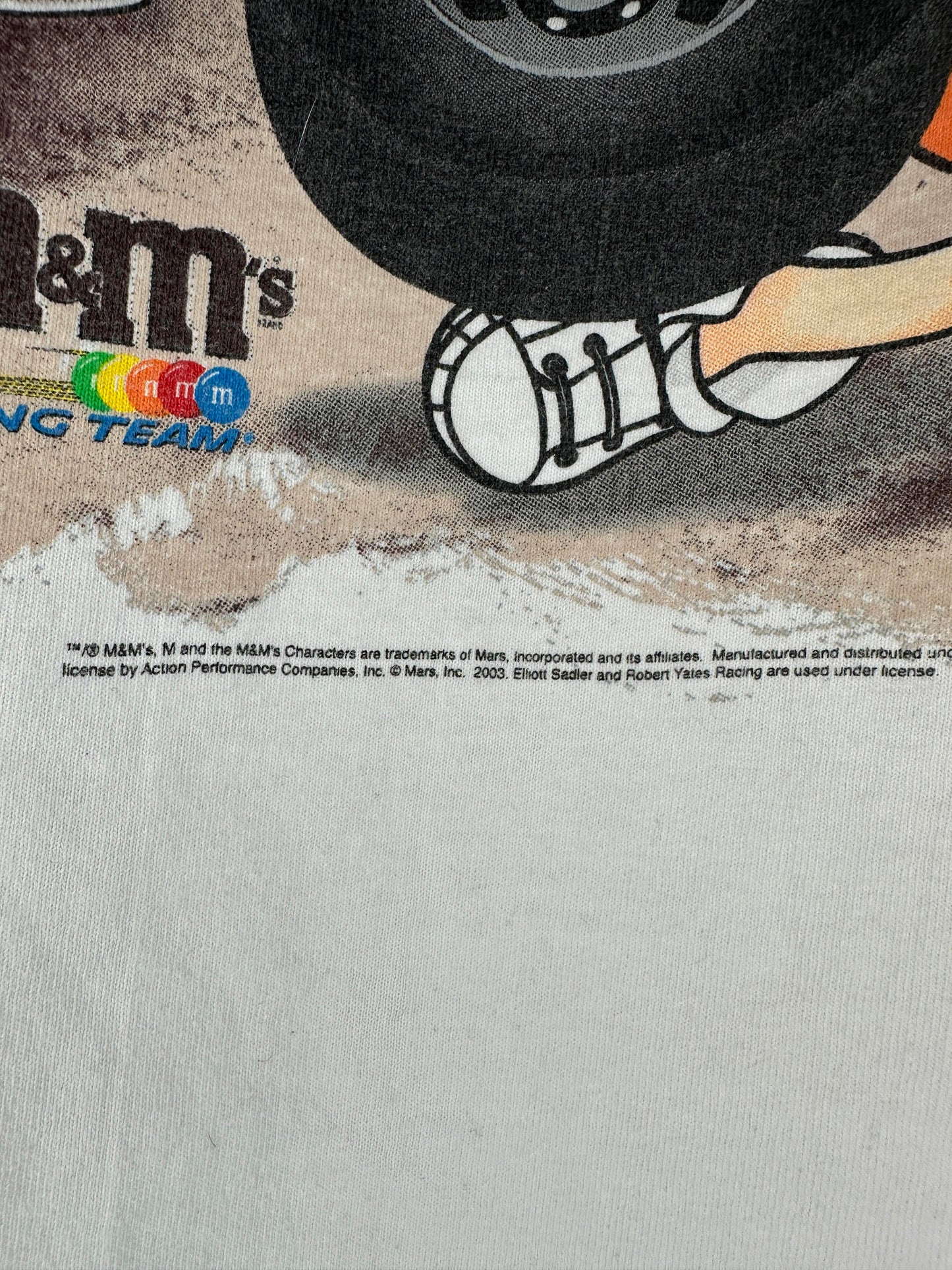 Y2K x Chase Authentics x NASCAR x M&M x Elliott Sadler Racing White Graphic Big Print Tee - M