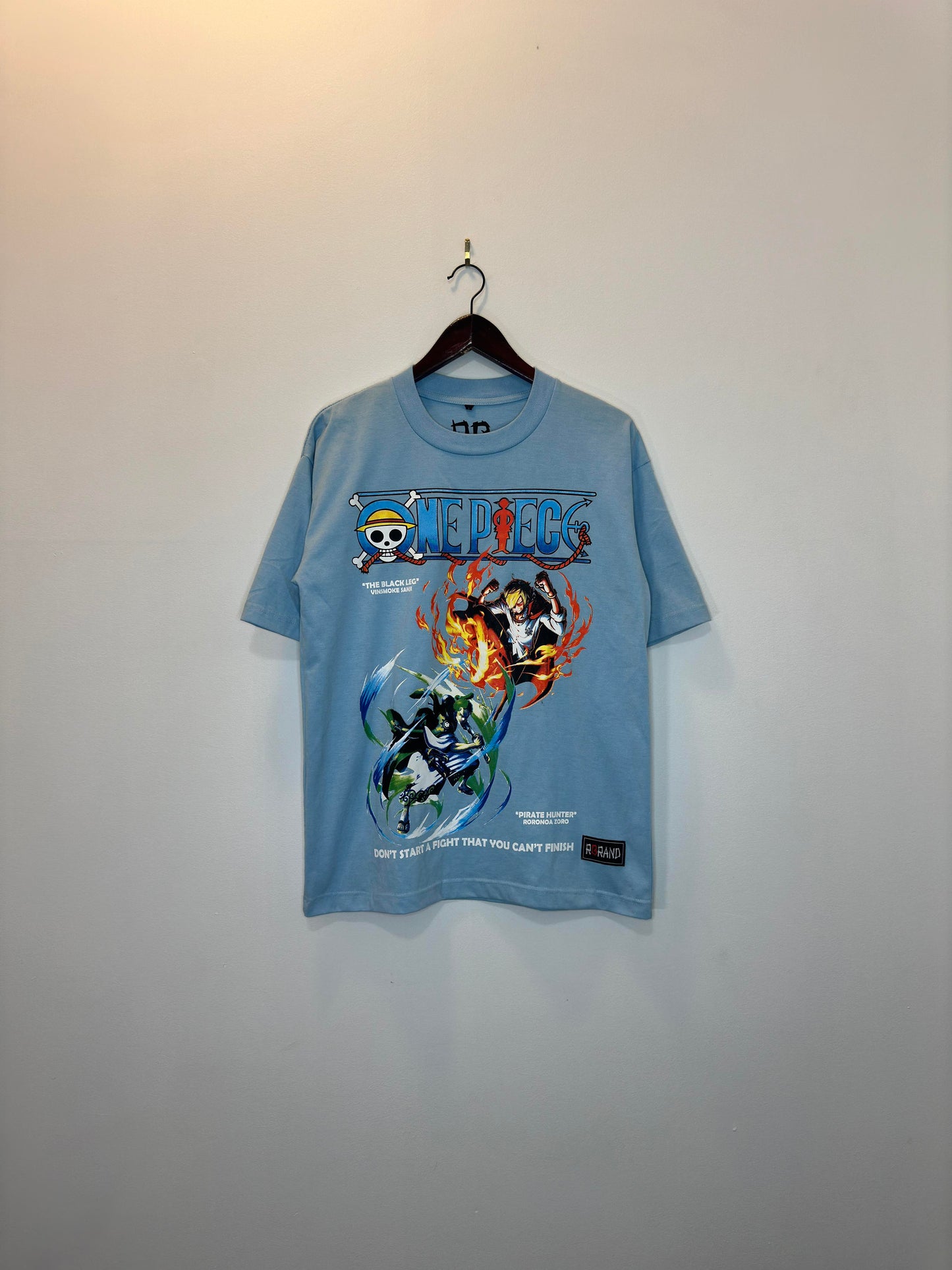 MODERN x One Piece x Zoro & Sanji Light Blue Graphic Tee - L