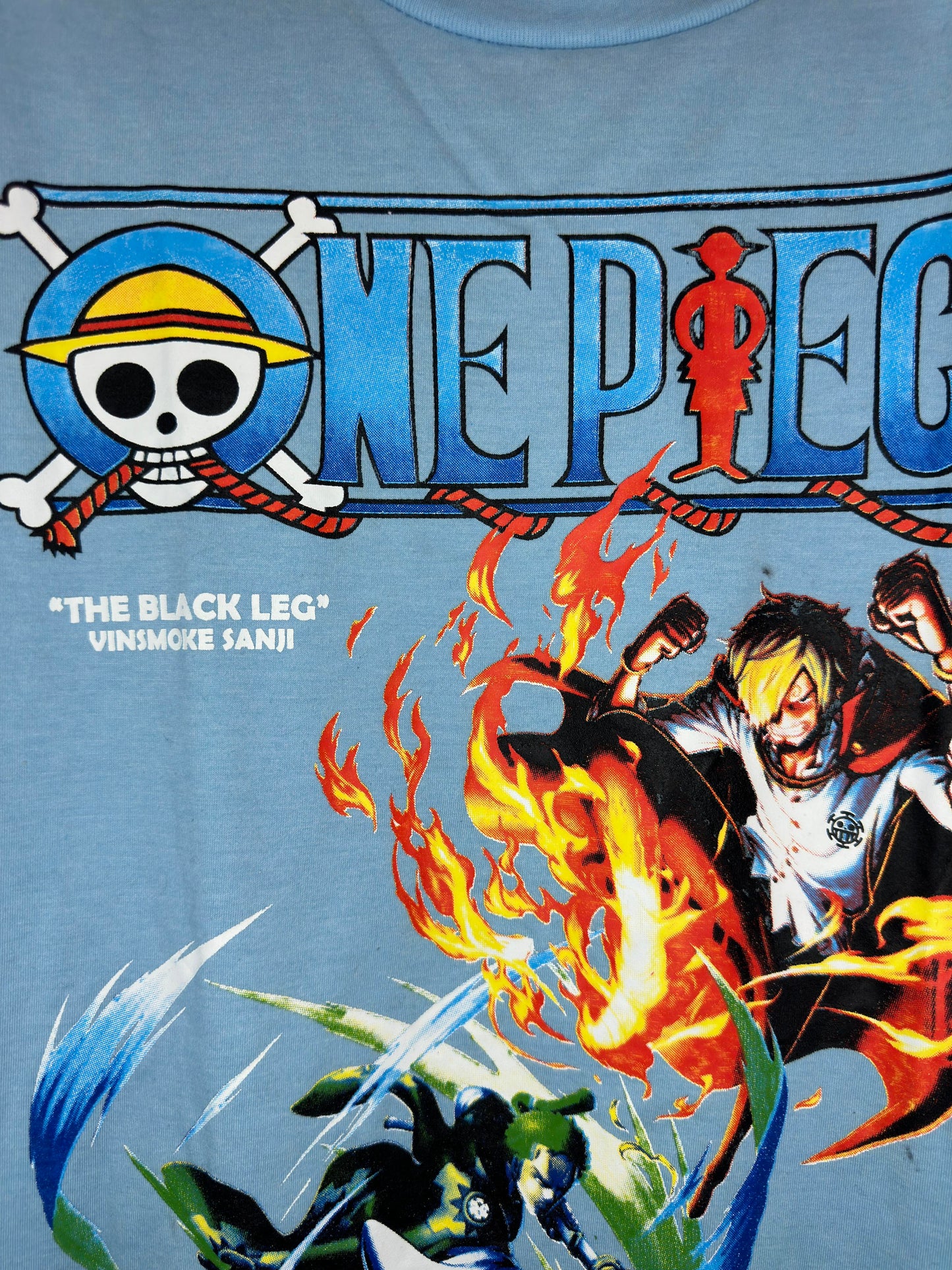 MODERN x One Piece x Zoro & Sanji Light Blue Graphic Tee - L