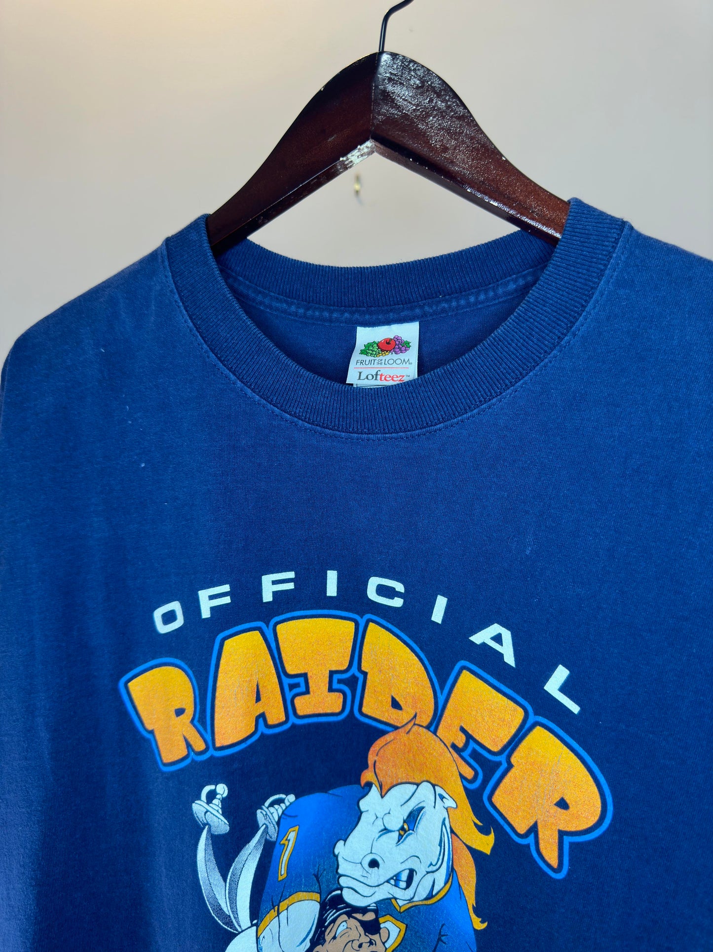 Y2K x Fruit of the Loom x lx Design x BRONCOS x Navy "Official Raider Hater" Graphic Tee - XXL