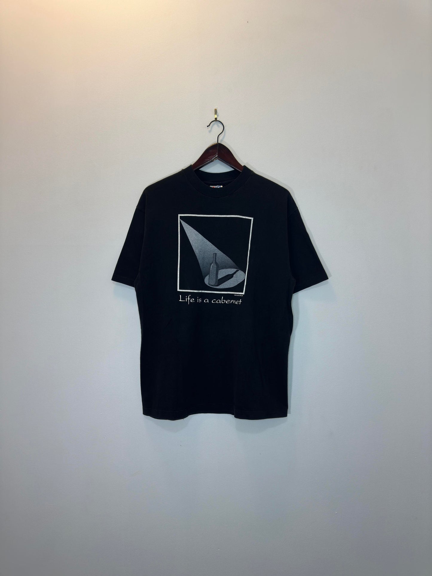 VTG x HANES x Chris's Stuff x Black Single Stitched "Life is a Cabernet" Graphic Tee - L