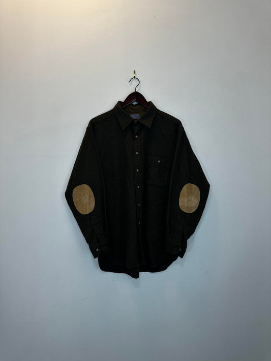 VTG x PENDLETON x Wool Long Sleeve Button Up w/ Elbow Patch - XL