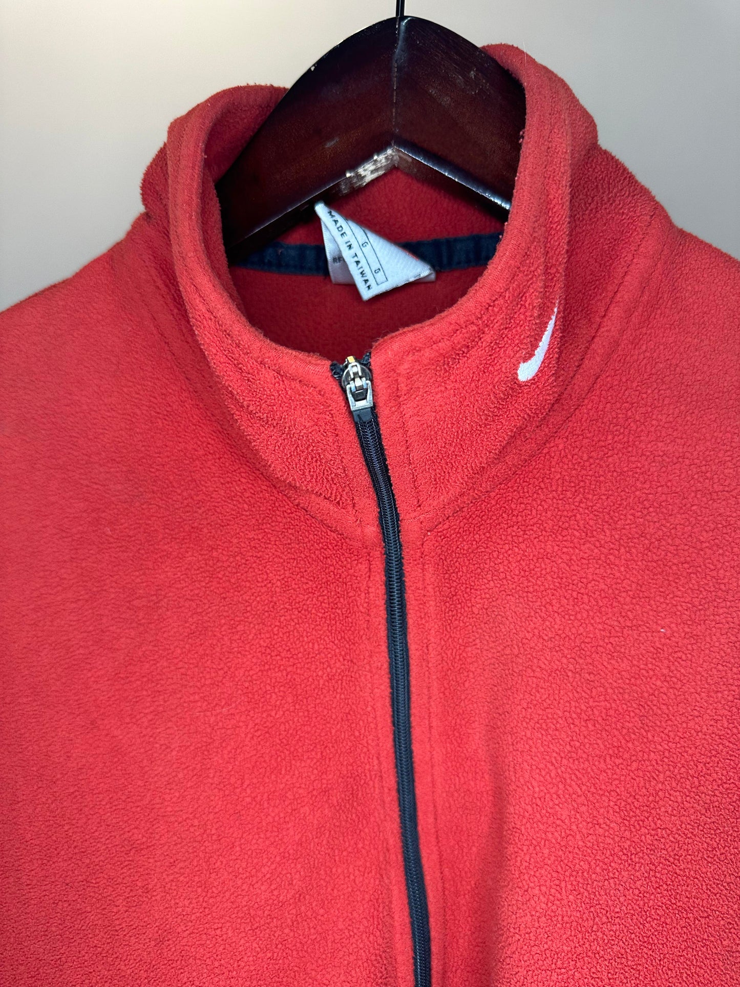 VTG x NIKE x White Tag Collar Check Quarter Zip Pullover - L