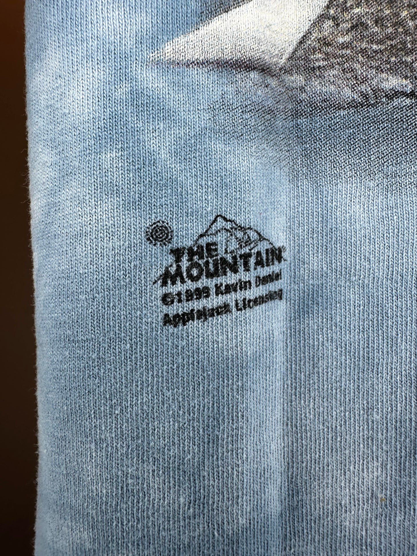 VTG x The Mountain x 99' Blue Tie-Dye Light House Scene Graphic Tee - L