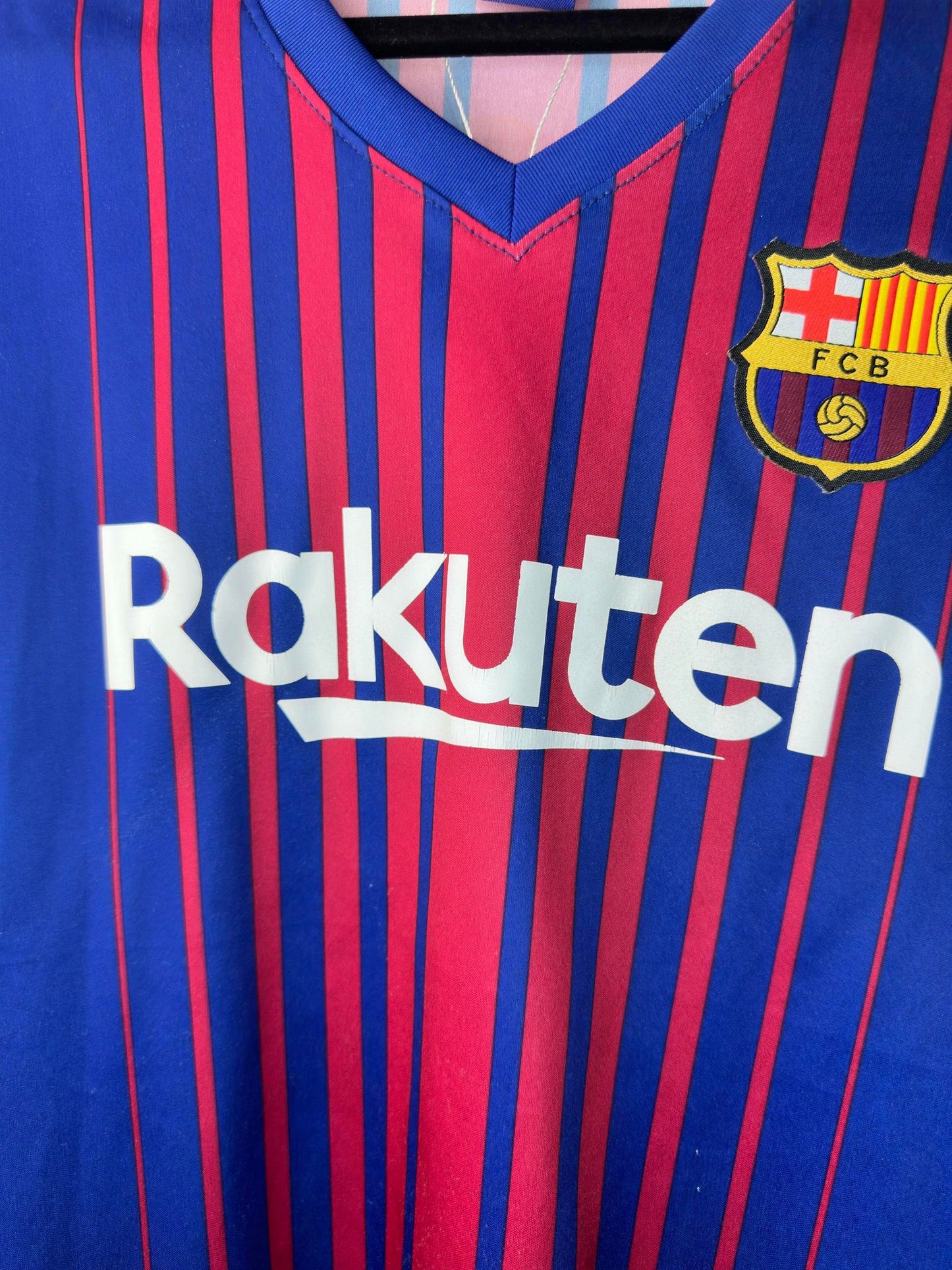 FC Barcelona x Rakuten x UNICEF x Lionel Messi x Red Blue Soccer Football Kit Jersey - XL