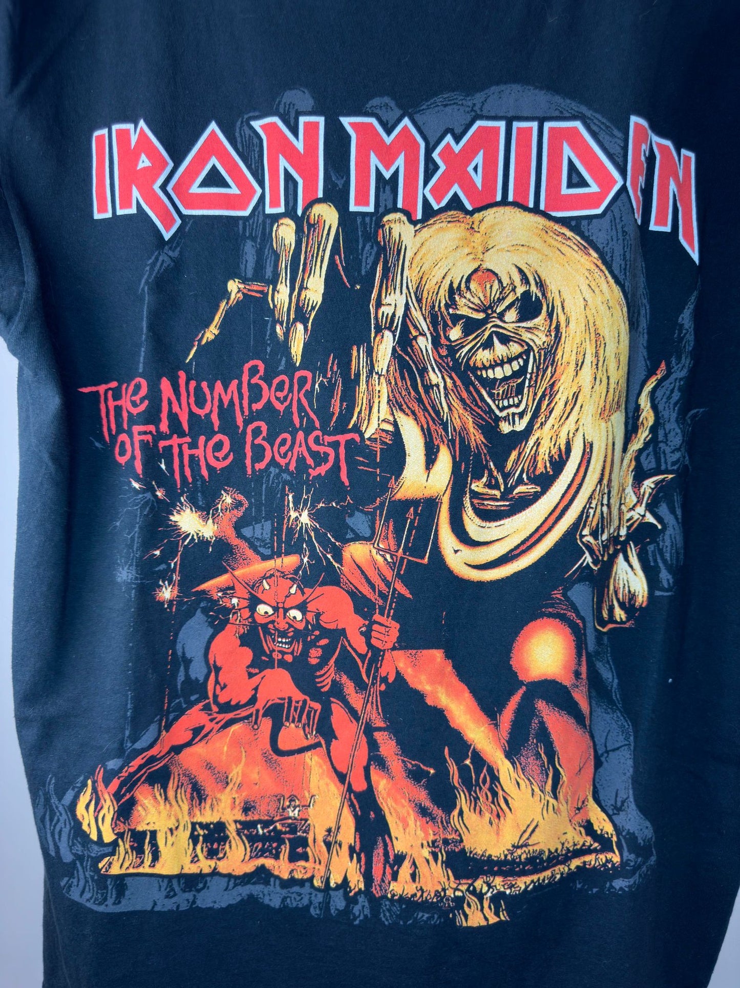 MODERN x M&O x Iron Maiden x The Number of Beast x Black Big Print Graphic Tee - XL