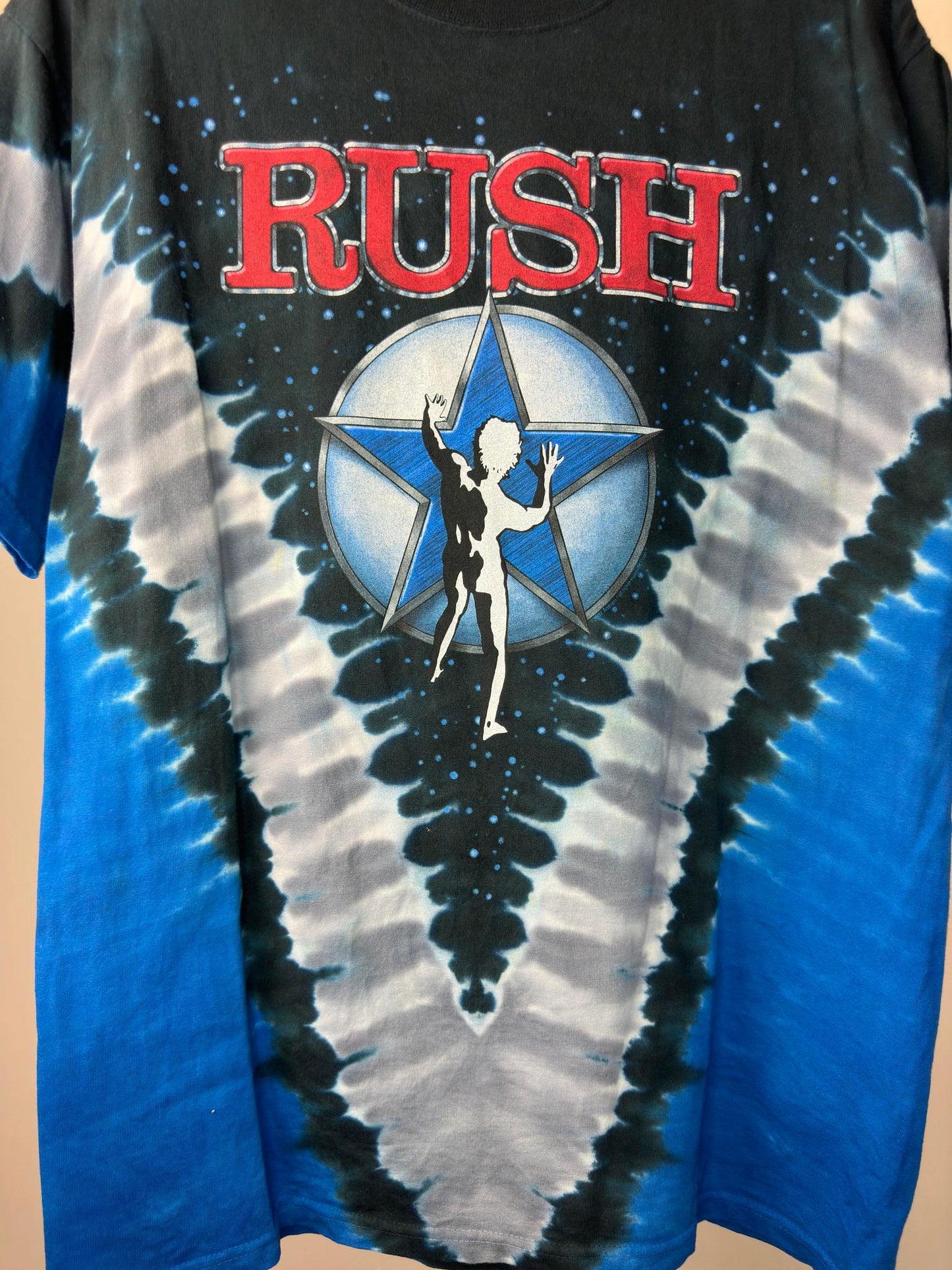 Liquid Blue x RUSH x Black Blue Tie Dye Graphic Tee - L