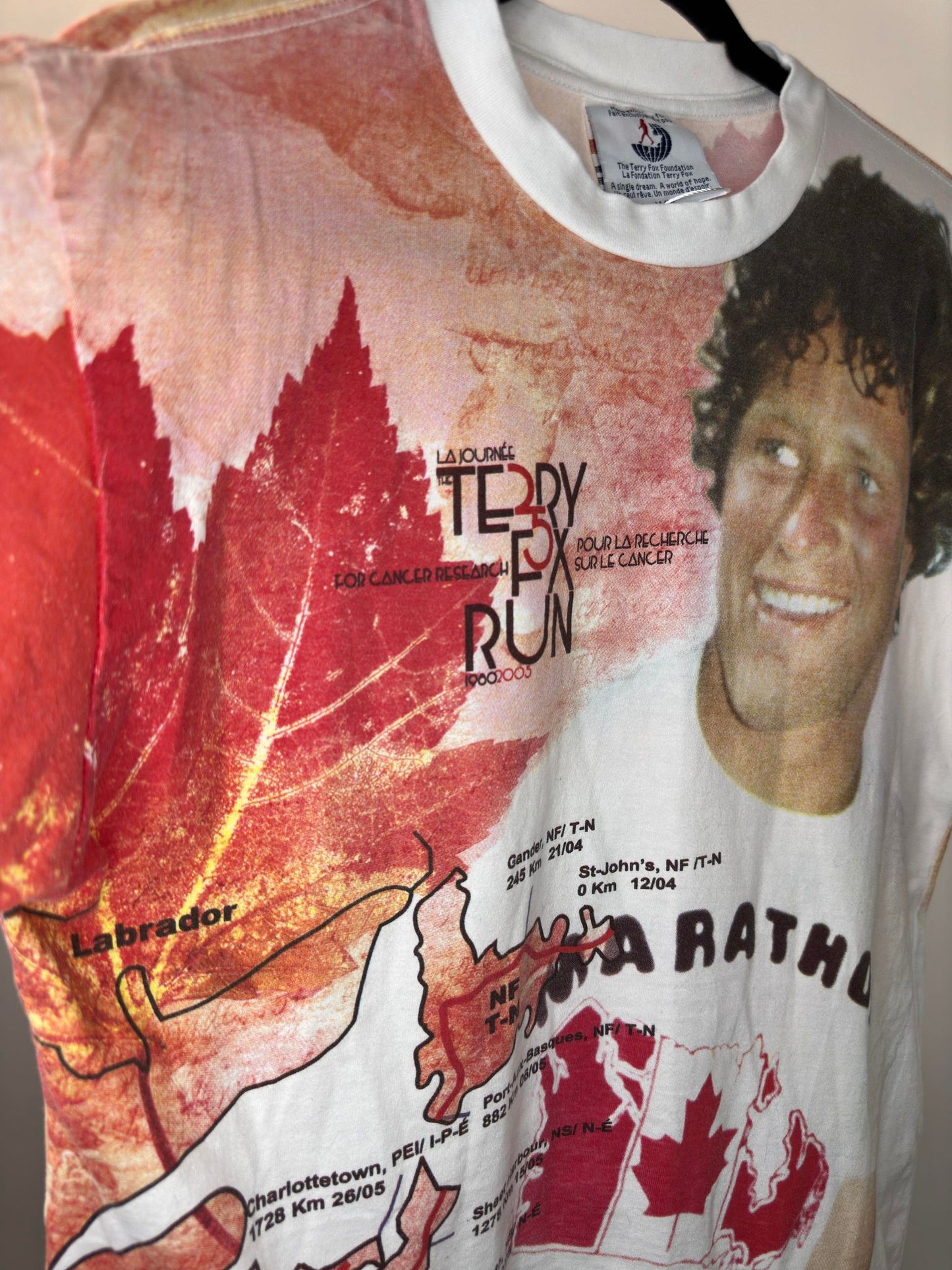 Y2K x Terry Fox Run Foundation x 25 Year Anniversary x Terry Fox x White All Over Print Tee - M