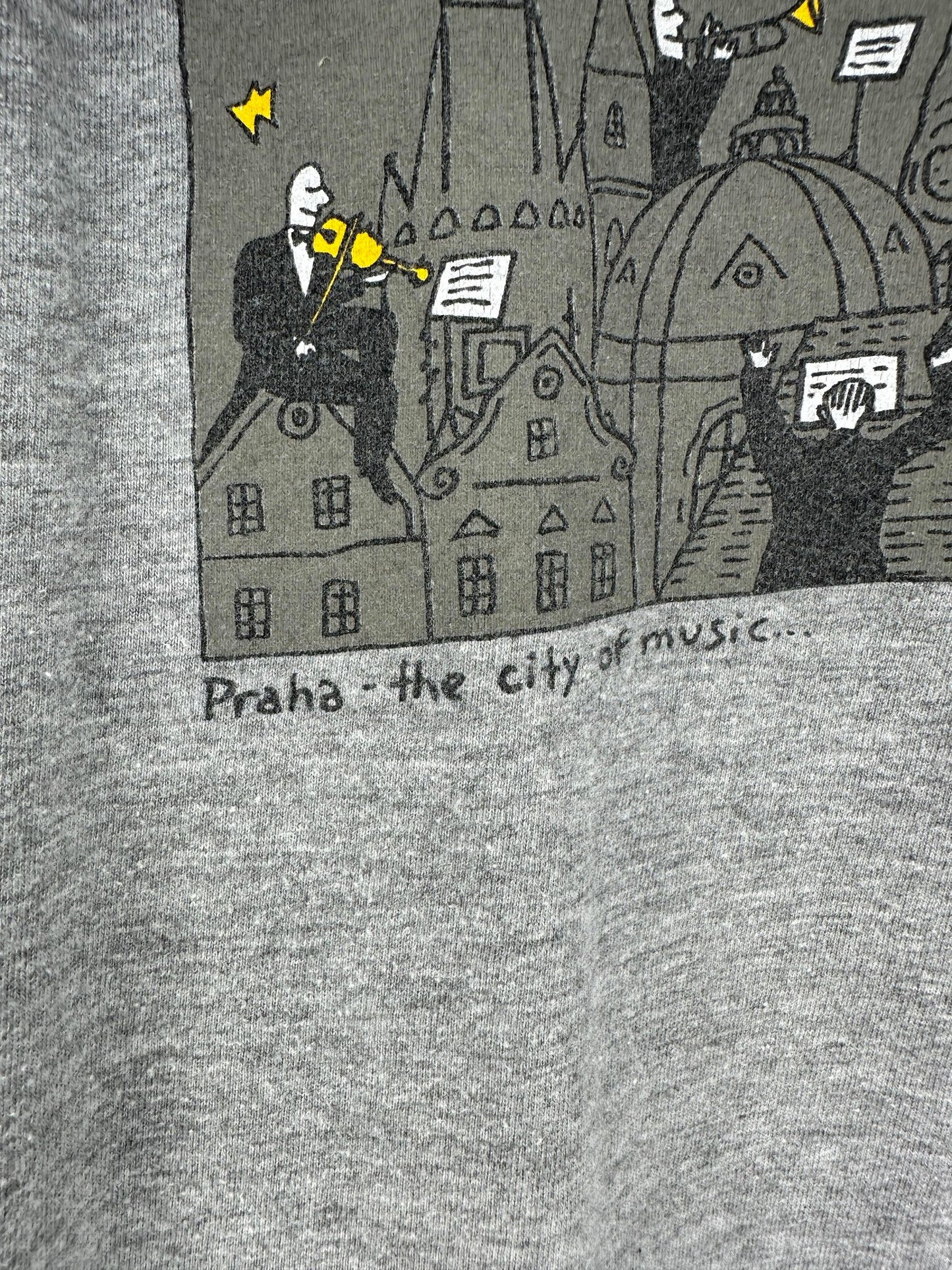 Art Praha Handmade x  Fun Explosive x City of Music x Grey Graphic Art Tee - M