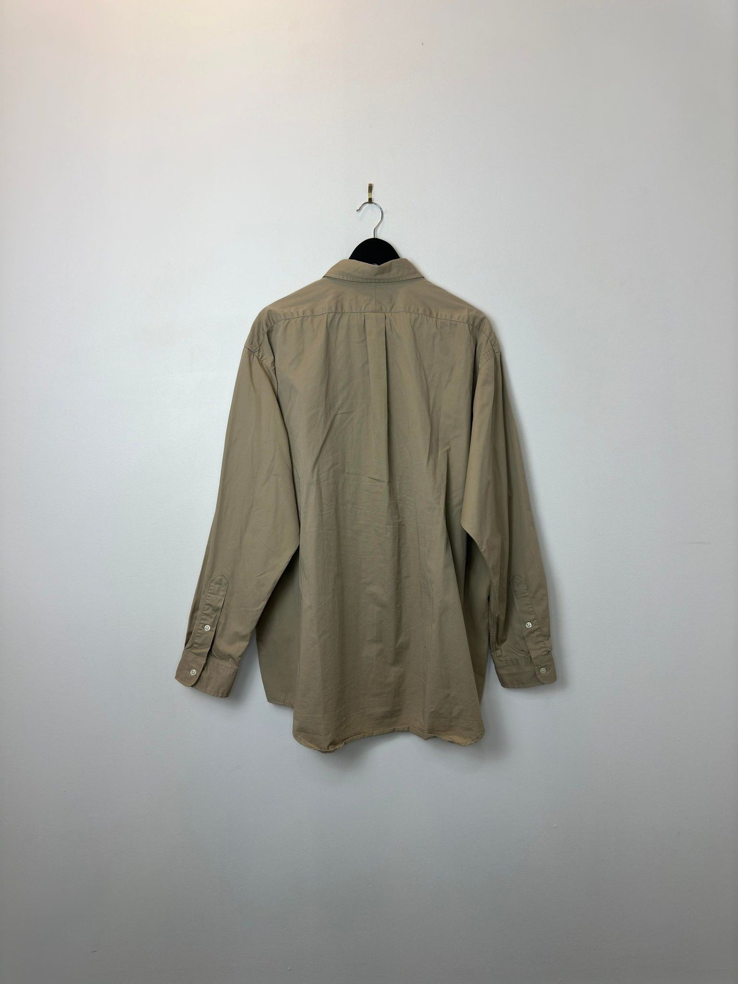 VTG x POLO x Ralph Lauren x Tan Collared Long Sleeve Button Up - XL