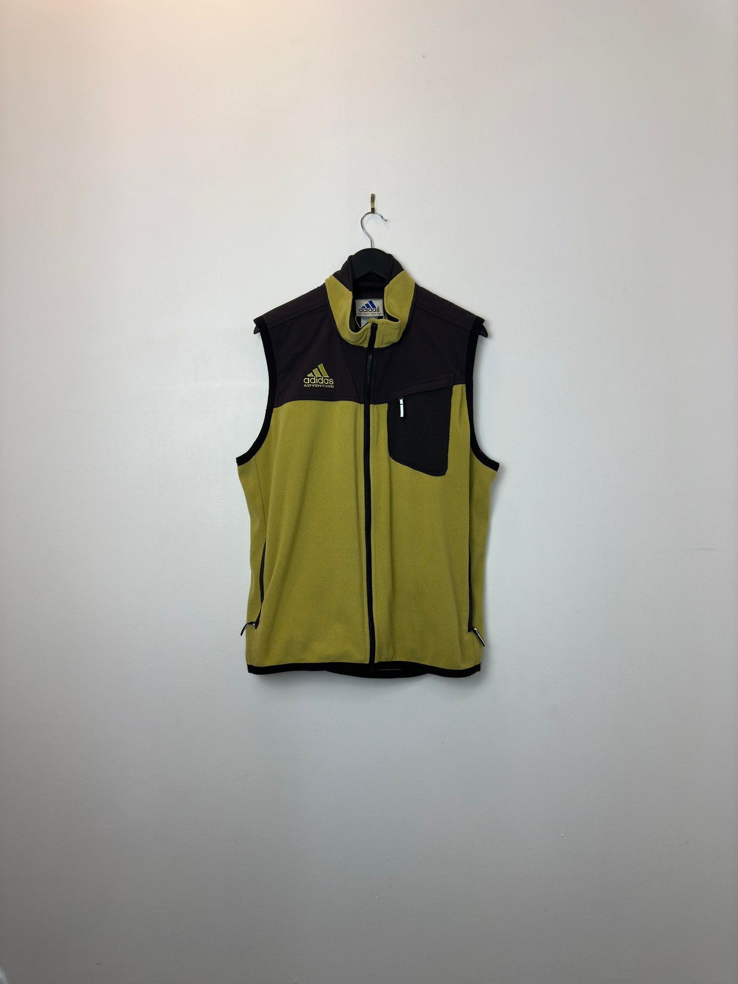 VTG x ADIDAS Adventure x Equipment x Climawarm x Neon Yellow Fleece Outerwear Vest - L