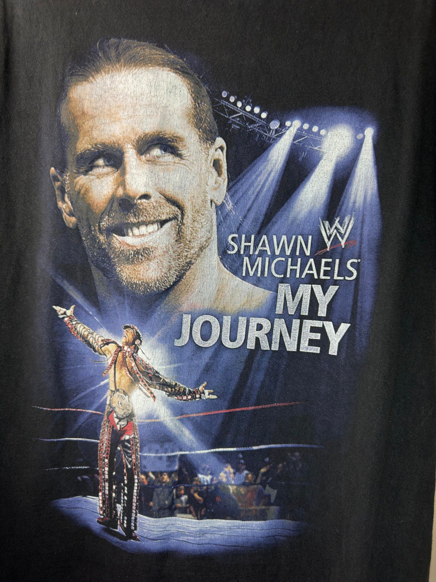 Y2K x WWE x Shawn Michaels x My Journey Movie Promo x Black Big Print Graphic Tee - L