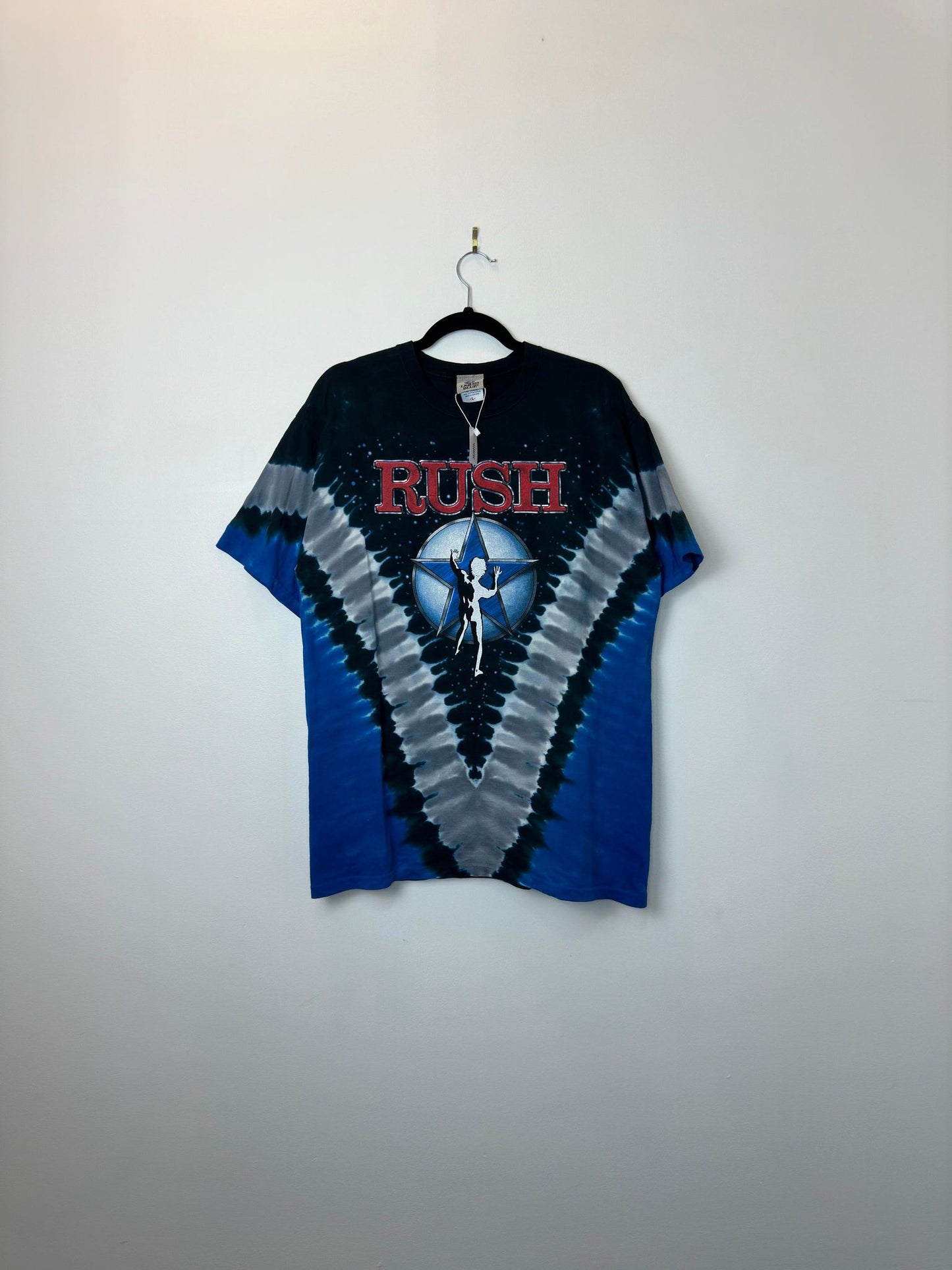 Liquid Blue x RUSH x Black Blue Tie Dye Graphic Tee - L