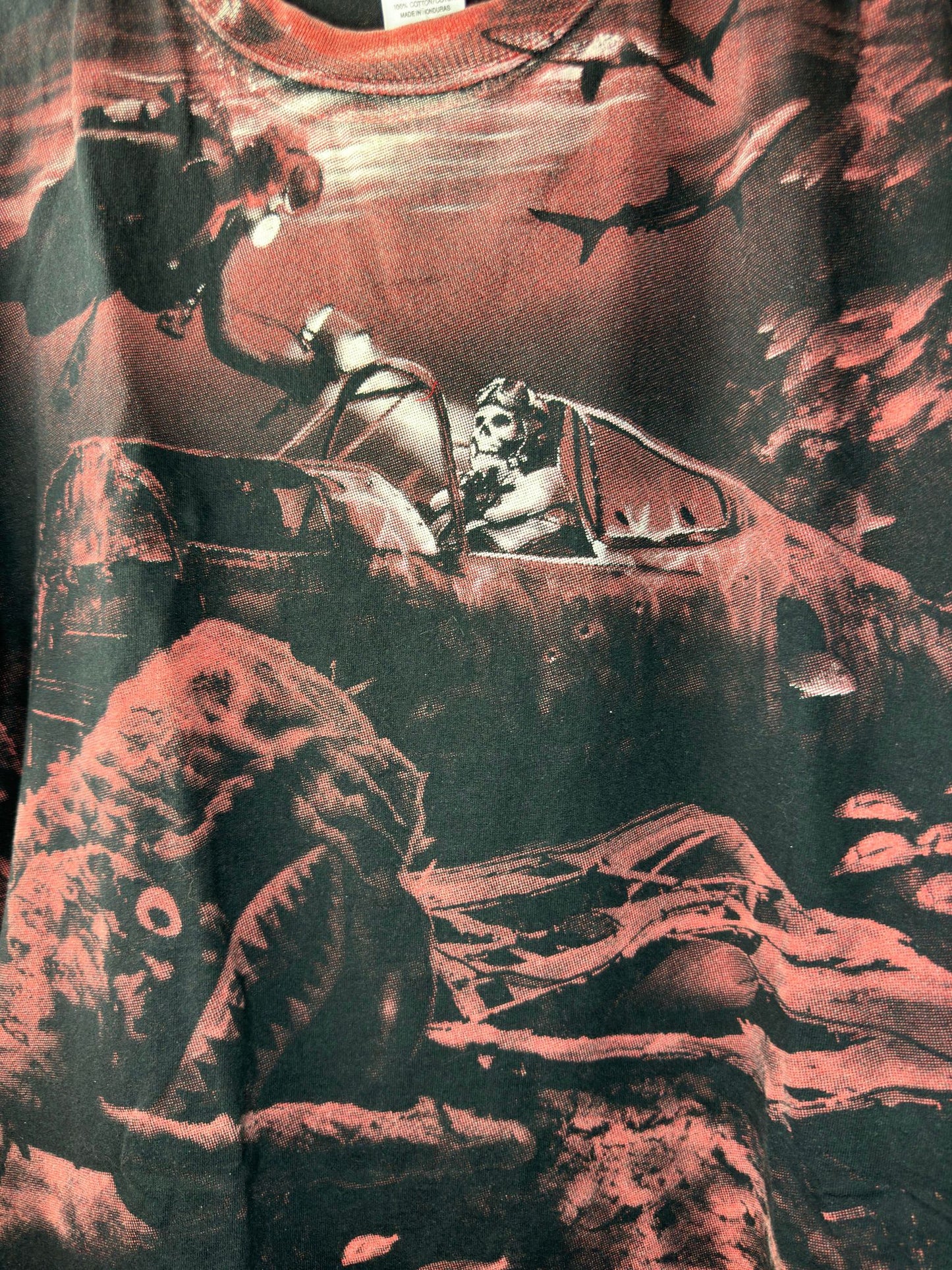 Y2K x Anvil x Under Water Fighter Jet w/ Diver x Black All over Print Tee - L