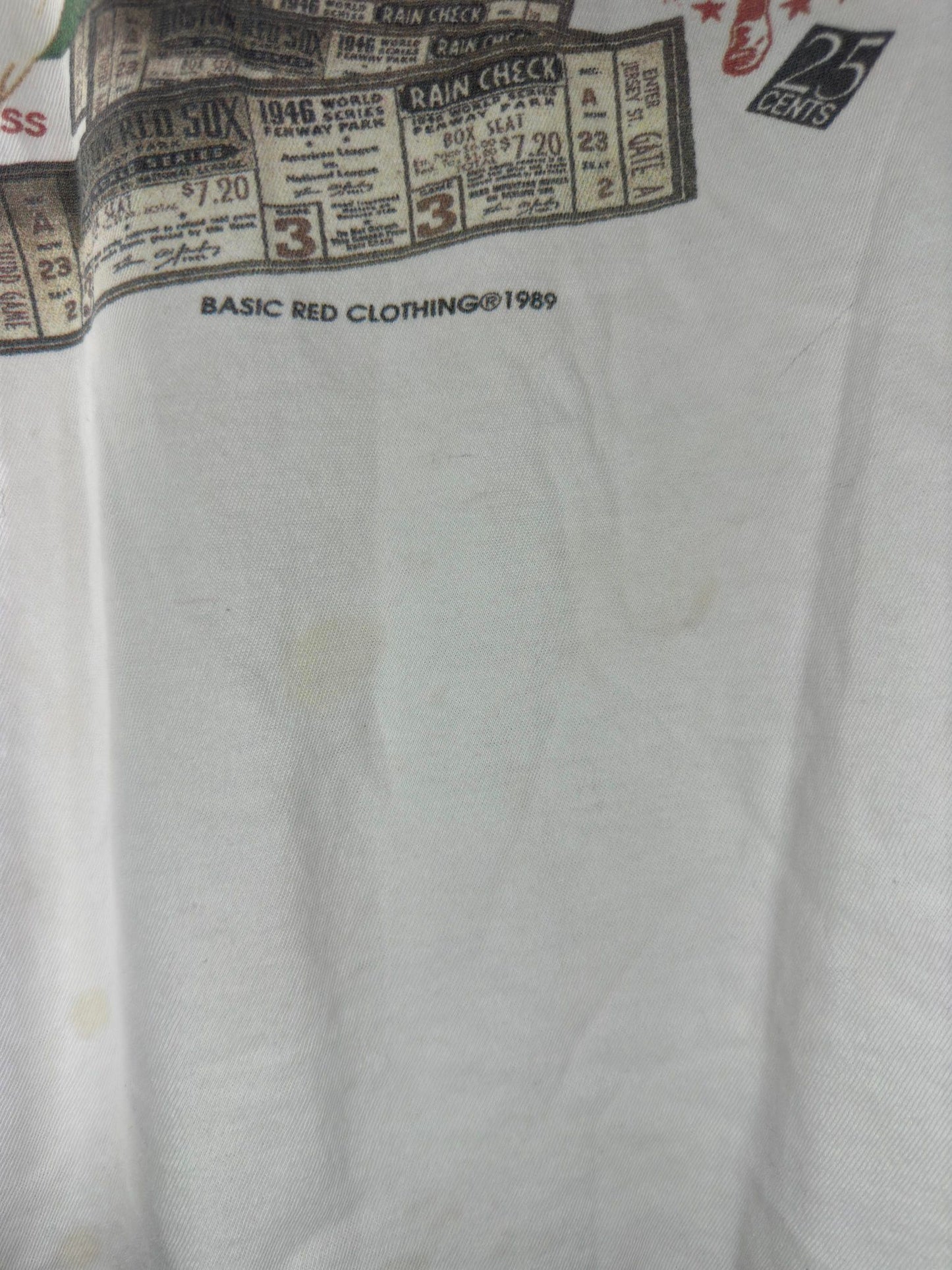 VTG x Basic Red Clothing x Boston Red Sox Fenway Park x 1945 World Champions x White Graphic Tee - XXL (Faded Tag)