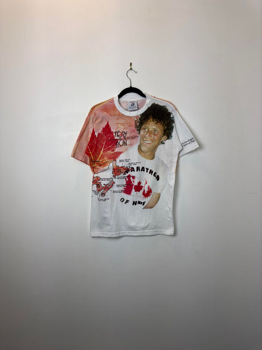 Y2K x Terry Fox Run Foundation x 25 Year Anniversary x Terry Fox x White All Over Print Tee - M