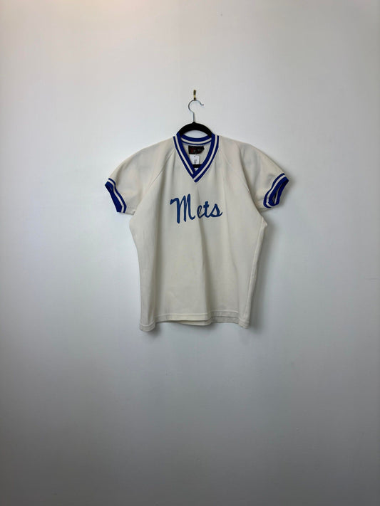 VTG x 80s x Olympic Decathlon  x Mets x Blue Ringer Tee - L