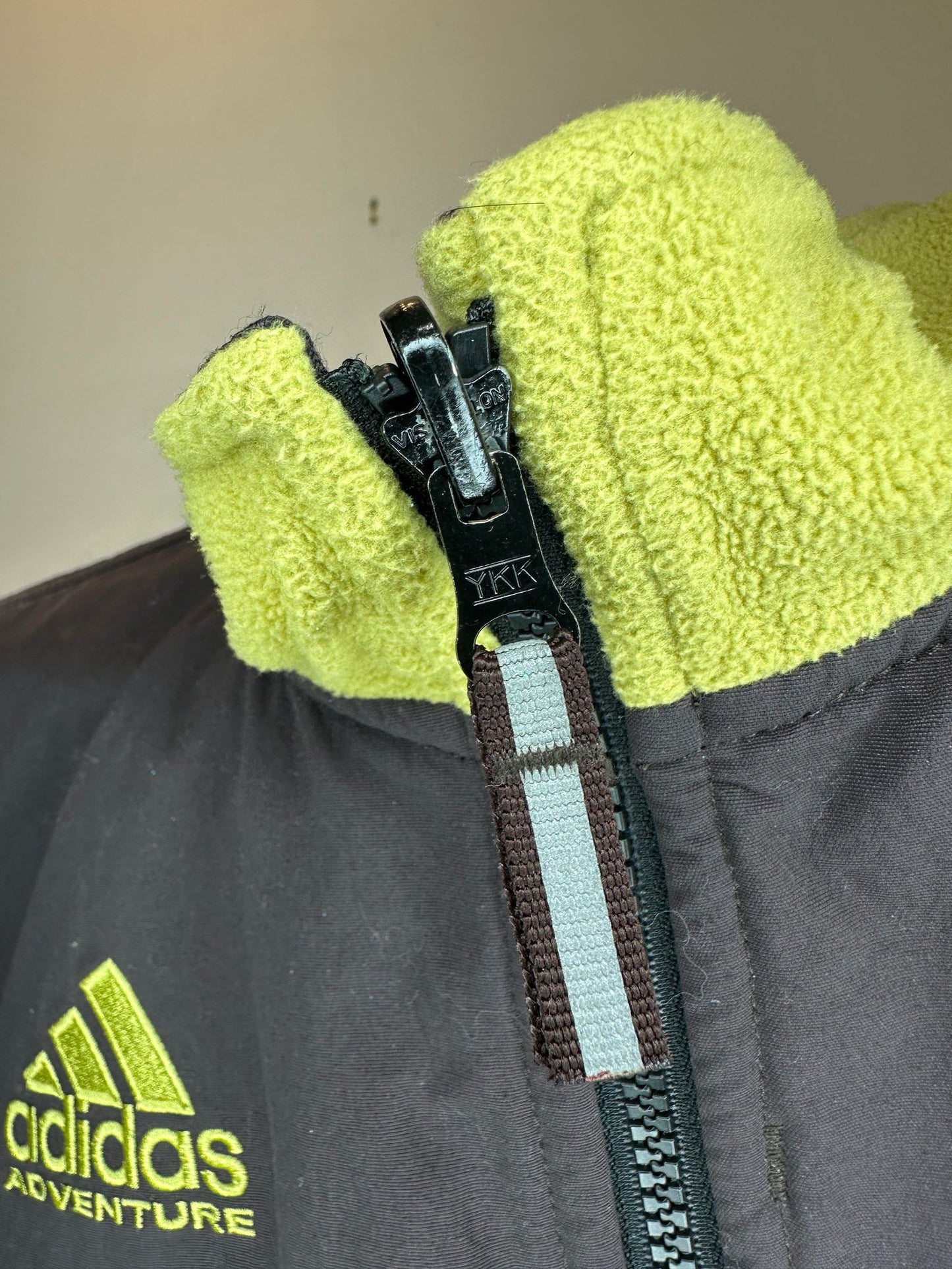 VTG x ADIDAS Adventure x Equipment x Climawarm x Neon Yellow Fleece Outerwear Vest - L