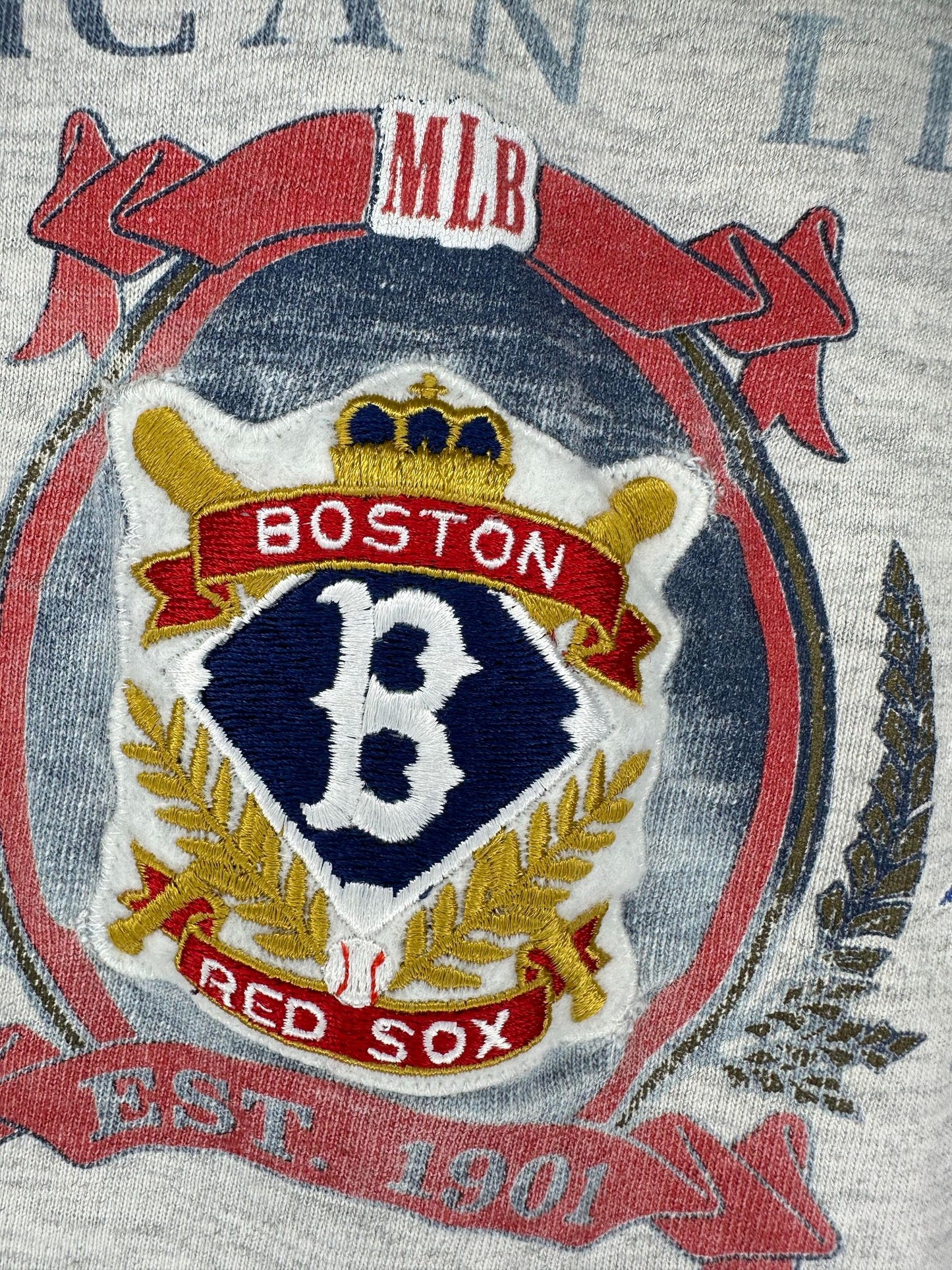 VTG x Nutmeg x MLB Eastern Division x CCM x Boston Red Sox x 92' Grey Single Stitched Graphic Tee - L