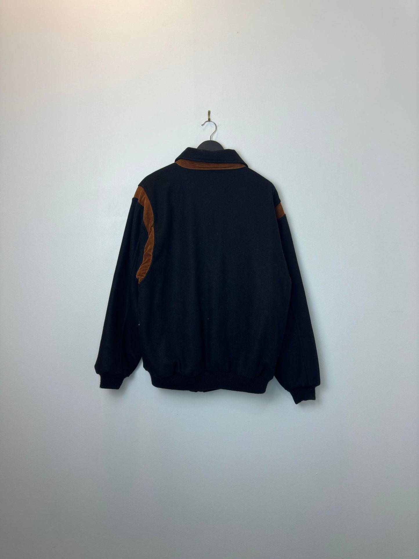 VTG x 80s x The FODEN Collection x Foden Bus x Black Brown Insulated Outerwear Wool Jacket - S/M