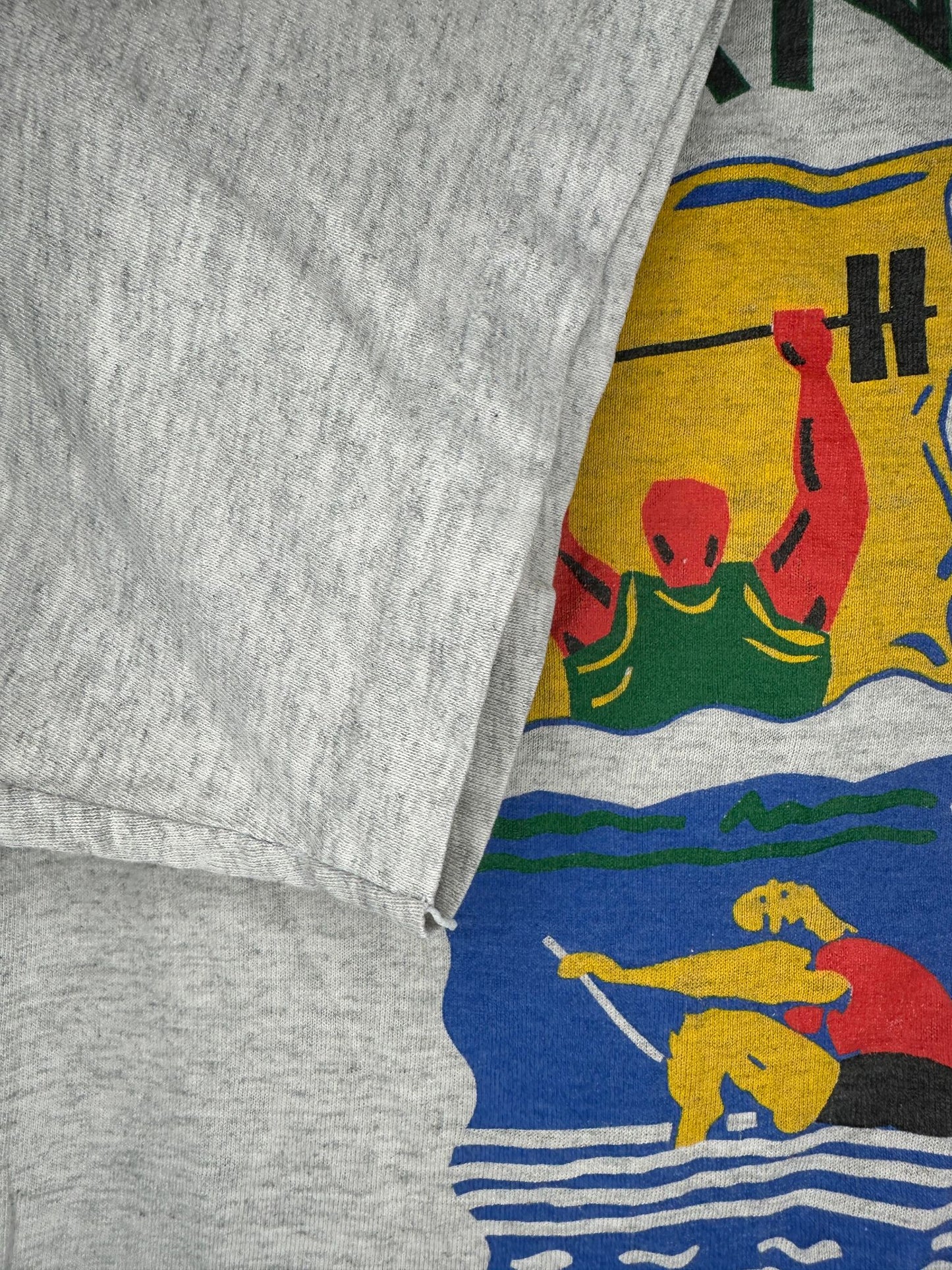 VTG x Hanes x Olympics x Canada Team x Grey Single Stitched Graphic Tee - M