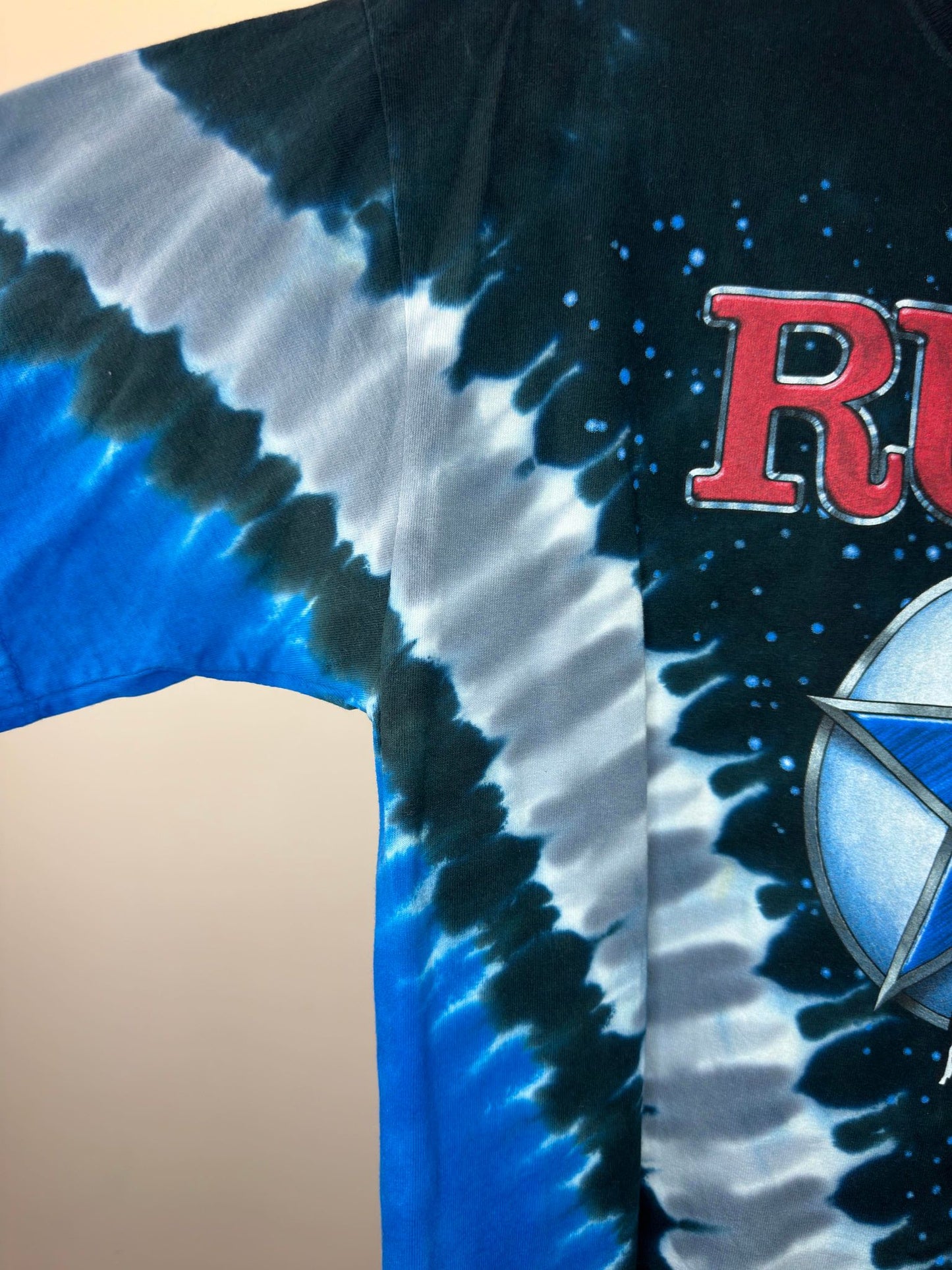 Liquid Blue x RUSH x Black Blue Tie Dye Graphic Tee - L