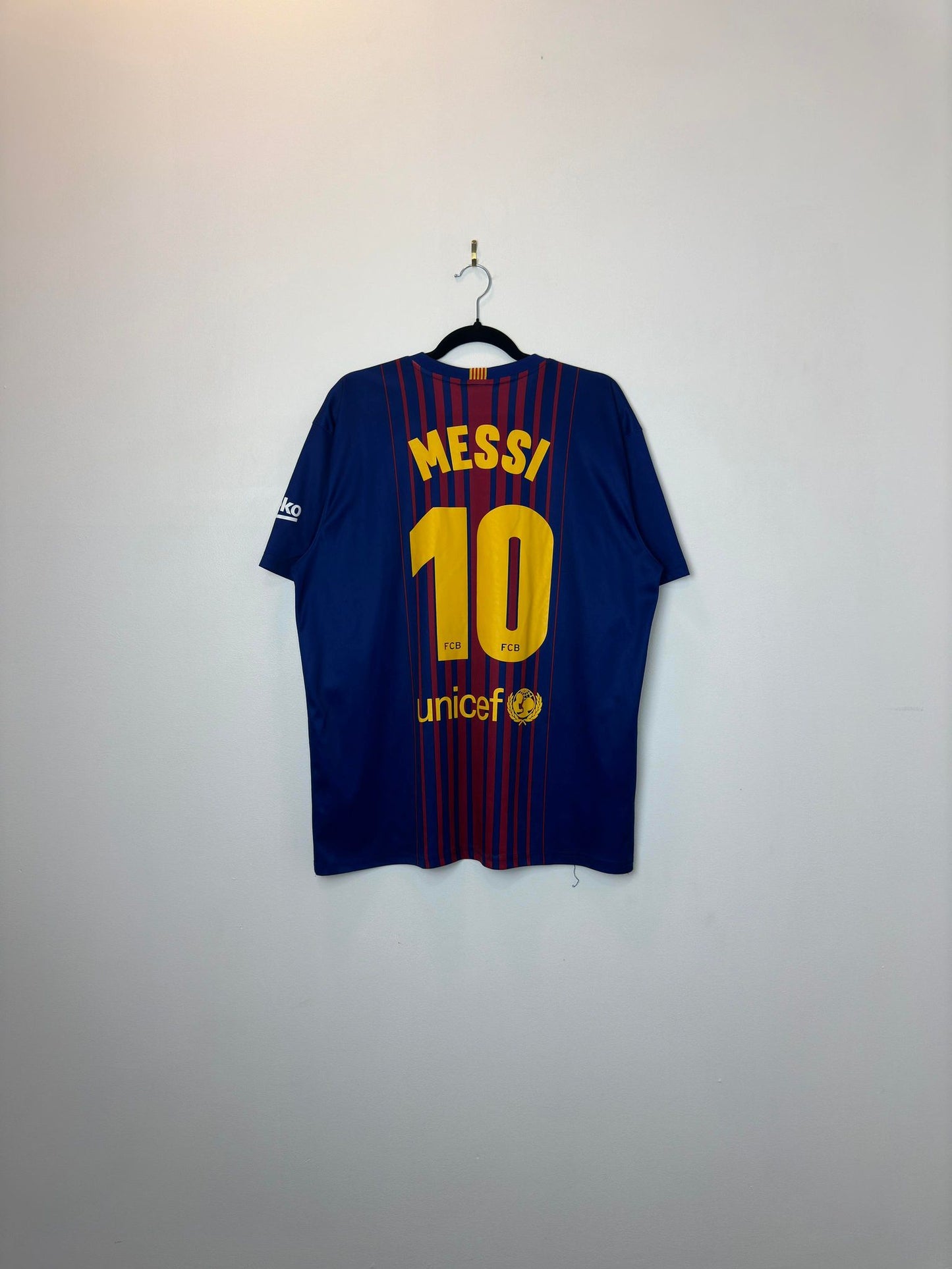 FC Barcelona x Rakuten x UNICEF x Lionel Messi x Red Blue Soccer Football Kit Jersey - XL