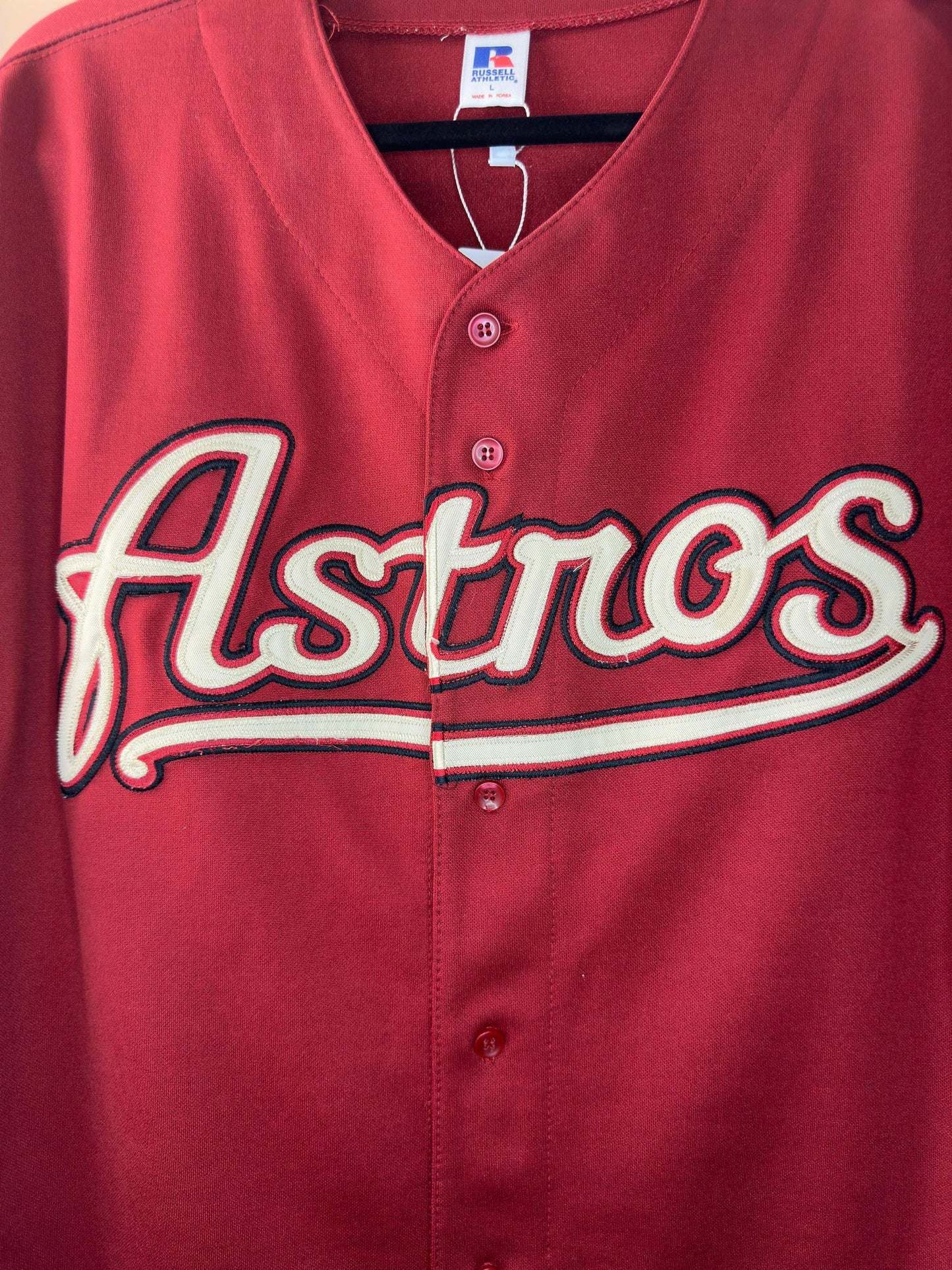 VTG x MLB x Russell Athletic x Huston ASTROS x Maroon Baseball Jersey - L