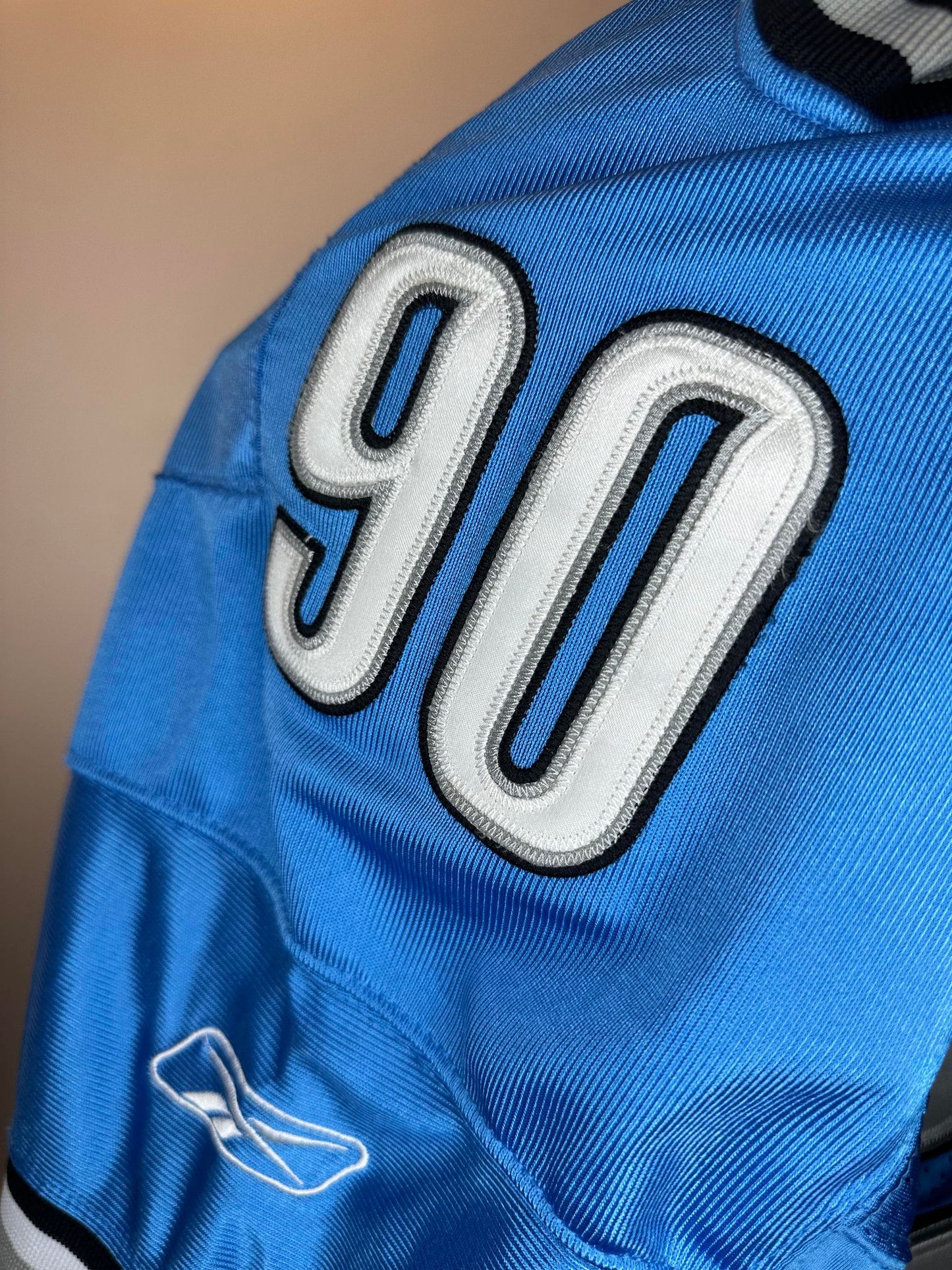 VTG x Reebok x NFL x Detroit Lions x Ndamukong Suh x Light Blue Football Jersey - 50 (L/XL)