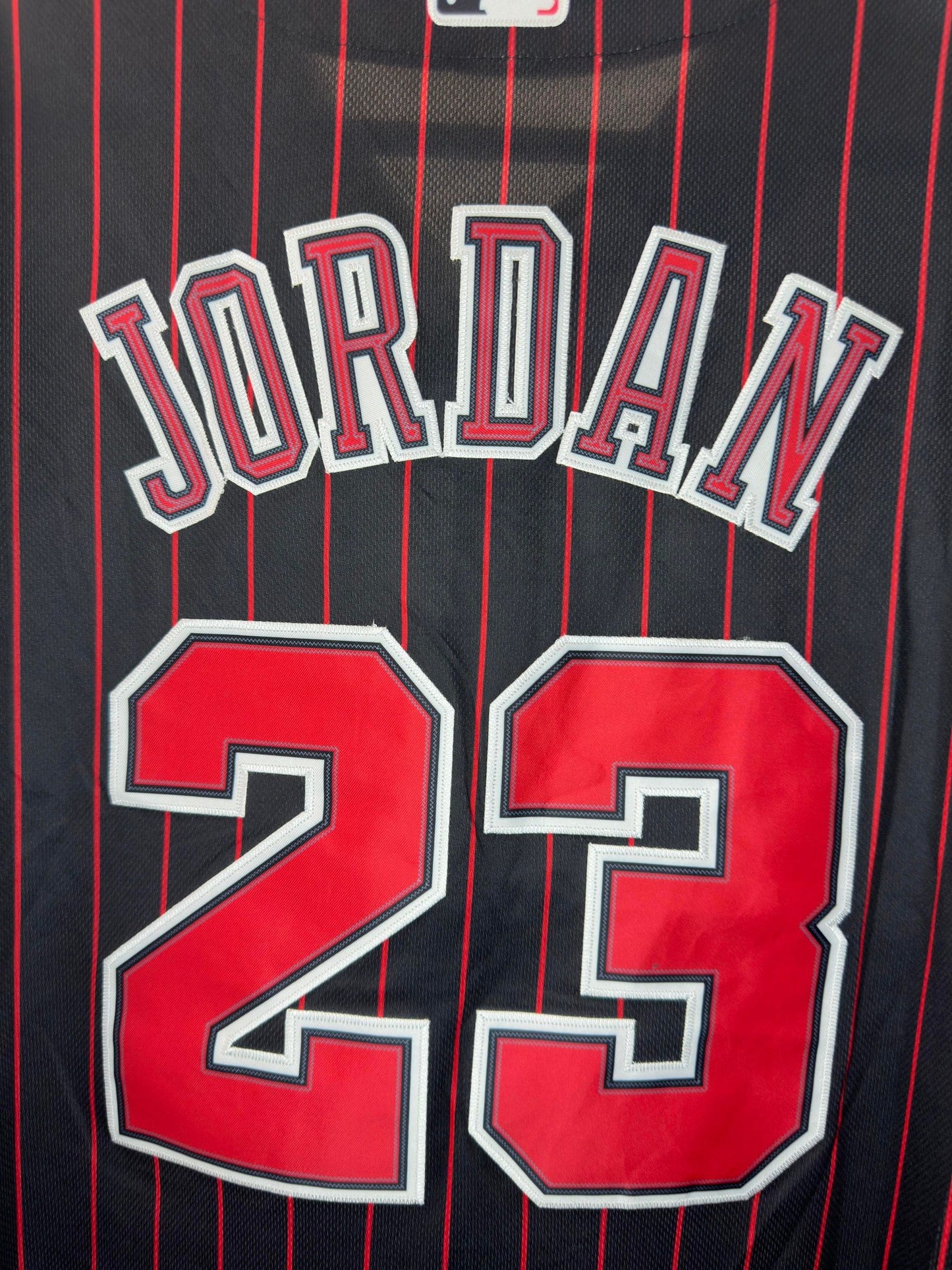 Nike x MLB x NBA x Chicago Bulls x Michael Jordan x Black Red Stripe Baseball Jersey - XL (New w/ Tag)