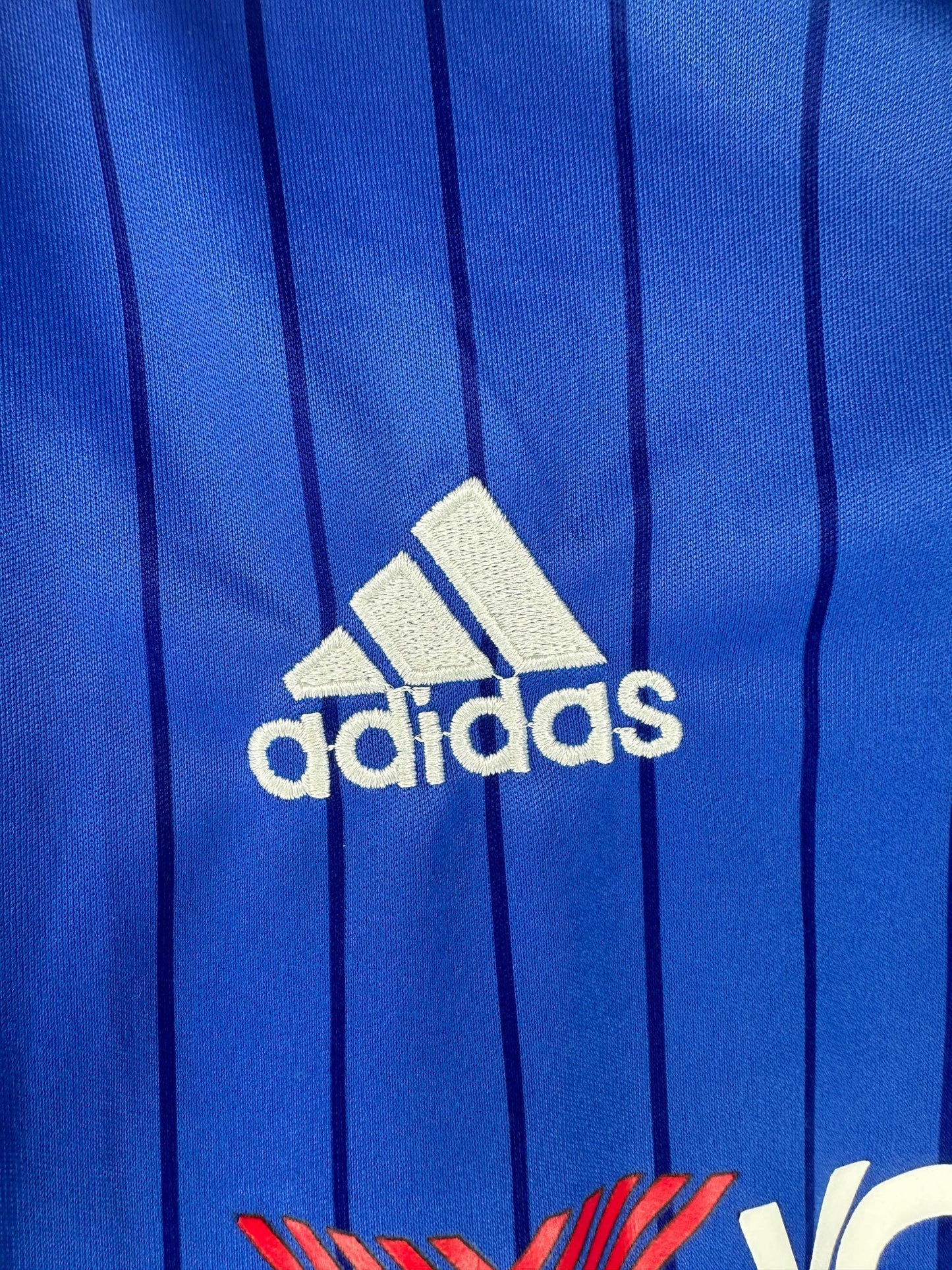 Adidas x Chelsea FC x Yokohama x Blue Stripe Soccer Button Football Kit Jersey - M (Faded Tag)