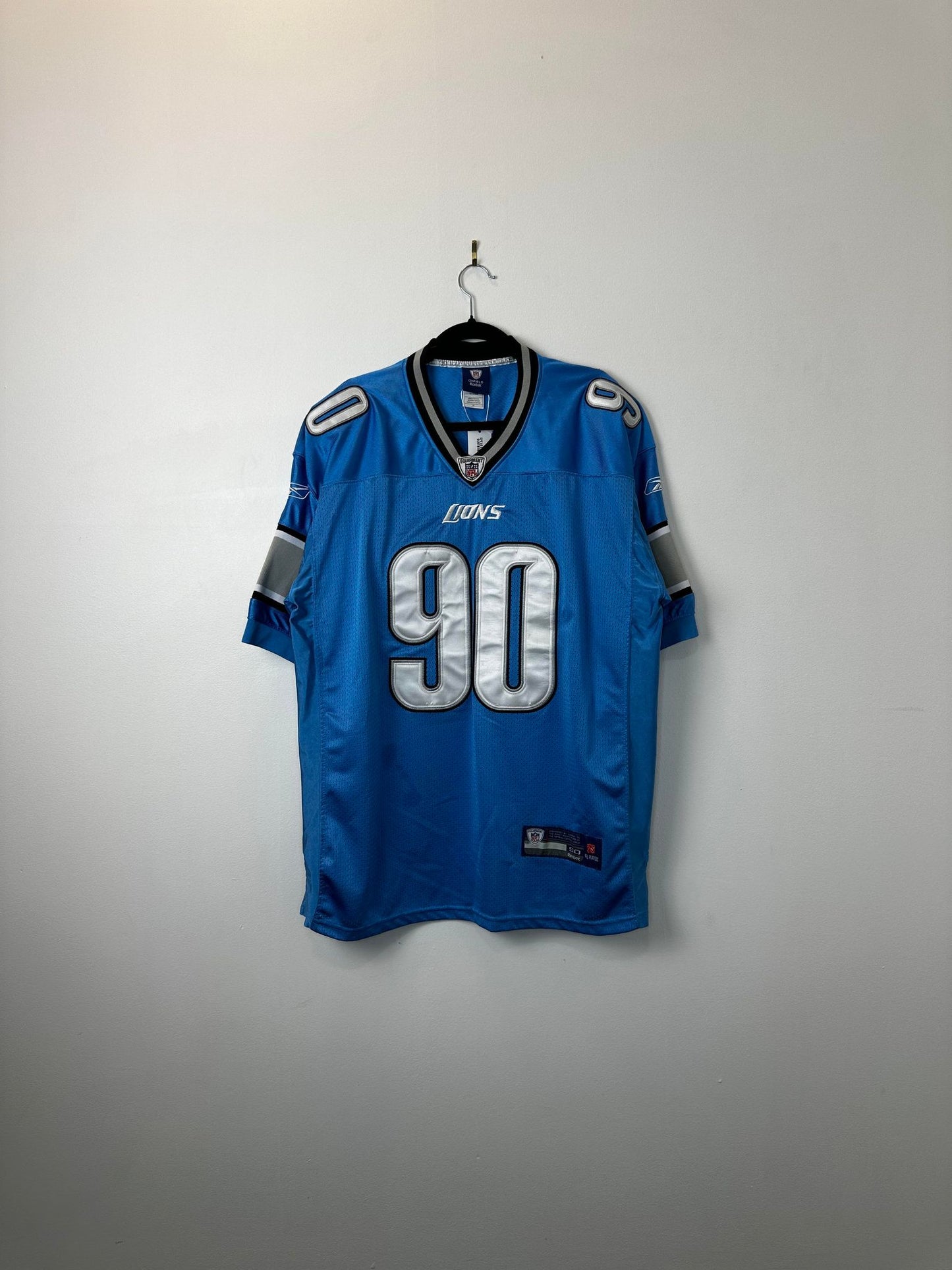 VTG x Reebok x NFL x Detroit Lions x Ndamukong Suh x Light Blue Football Jersey - 50 (L/XL)