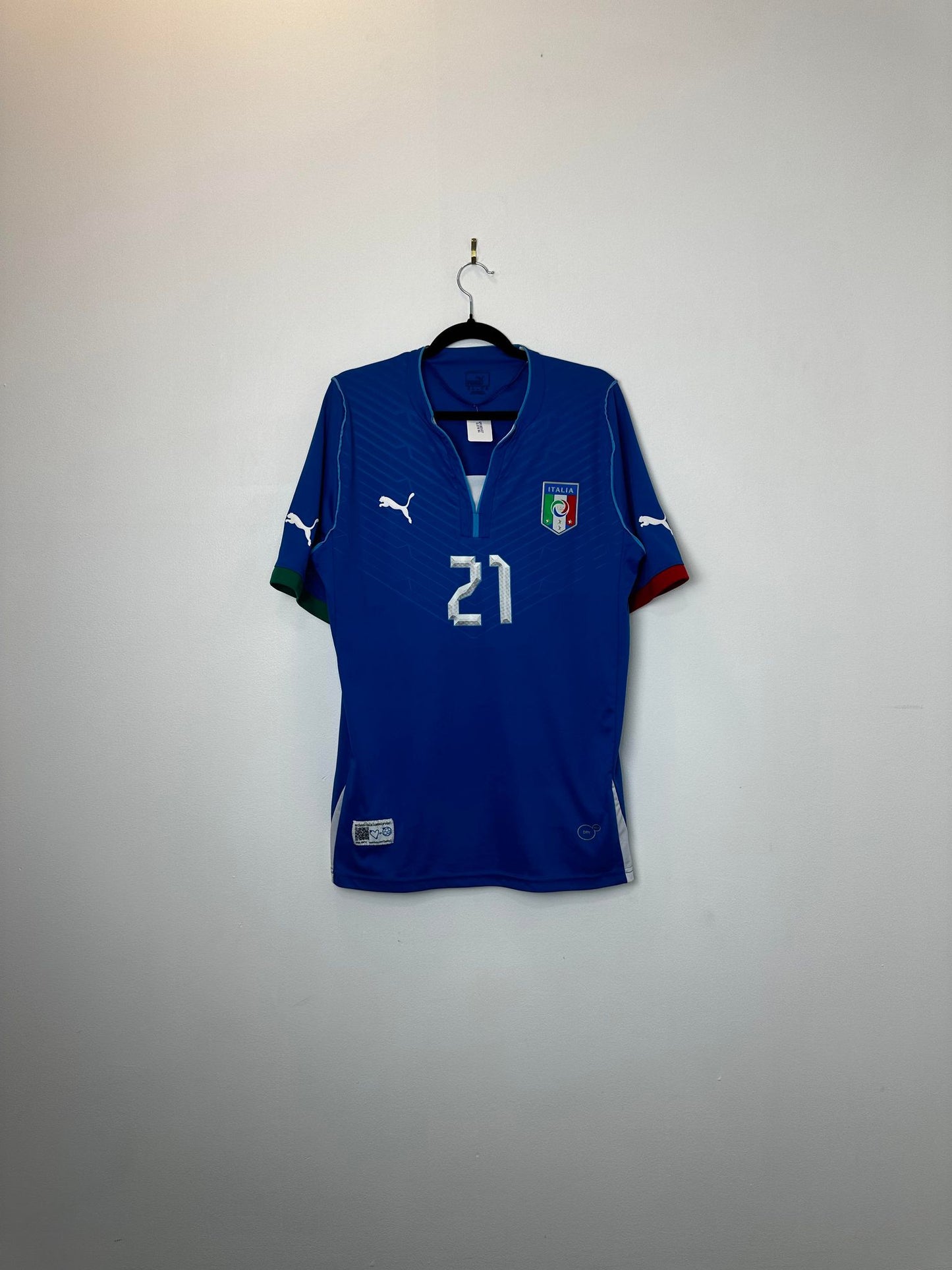 Puma x Italia National Football Team x Andrea Pirlo x Federazione Italiana Giuoco Calcio x Blue Soccer Football Kit Jersey - L (Faded Tag)